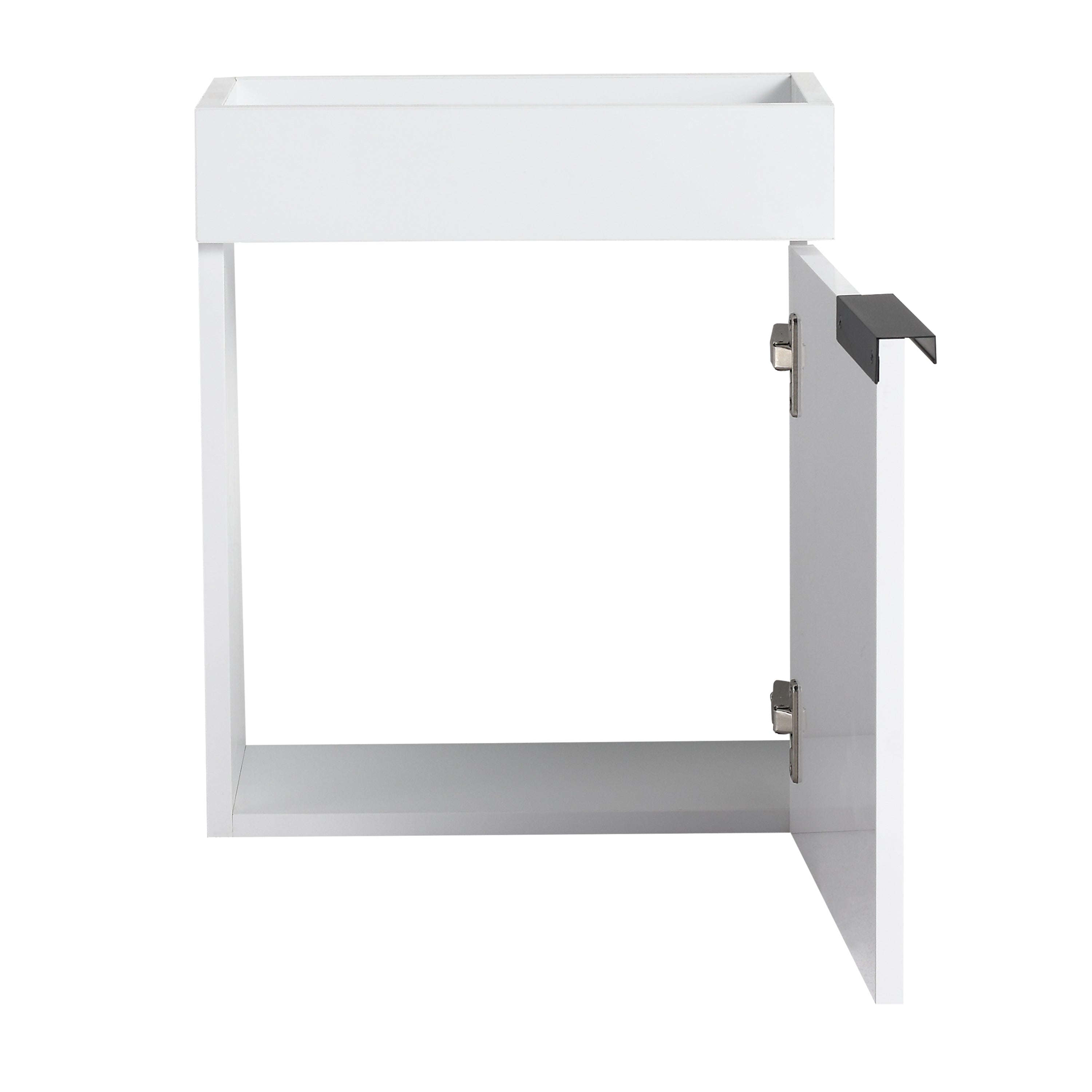 17 in.W Wall-Mounted Plywood Bathroom Vanity in Gloss White with Ceramic Sink