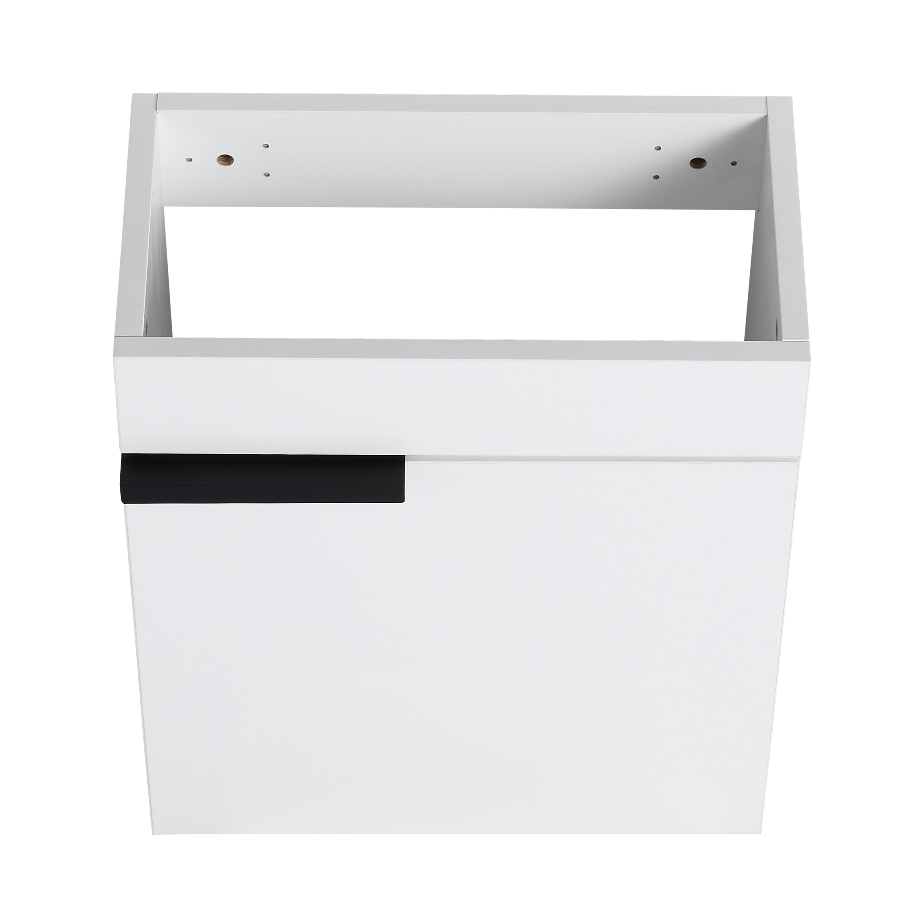 17 in.W Wall-Mounted Plywood Bathroom Vanity in Gloss White with Ceramic Sink
