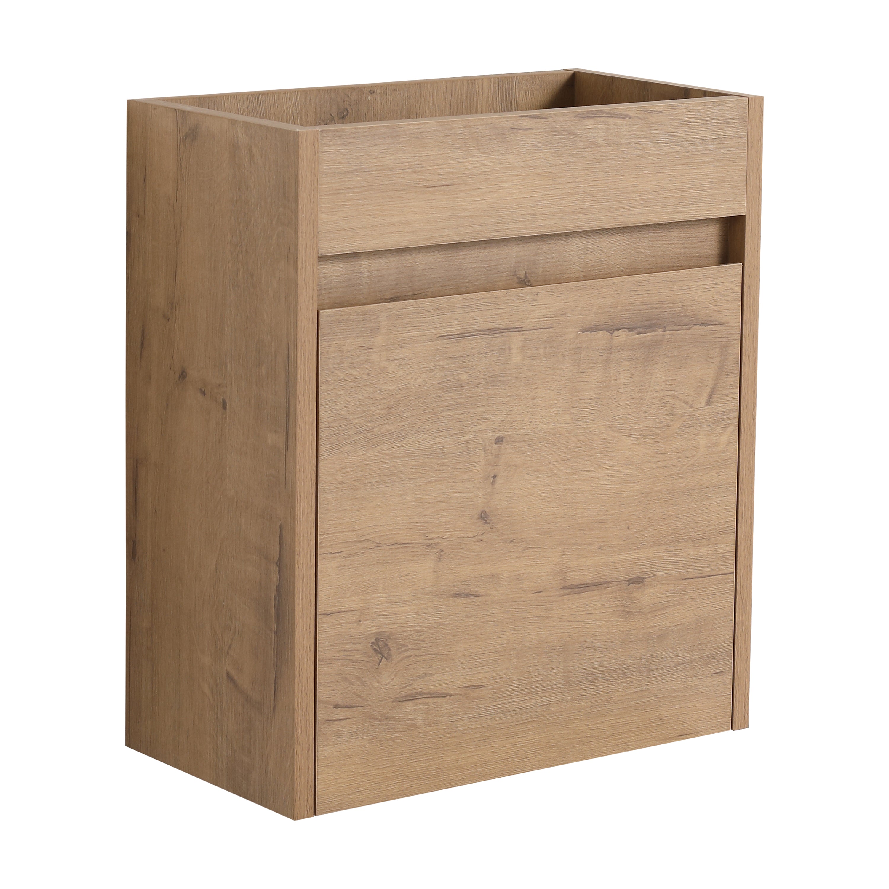 17 in.W Wall-Mounted Plywood Bathroom Vanity in Gloss White with Ceramic Sink