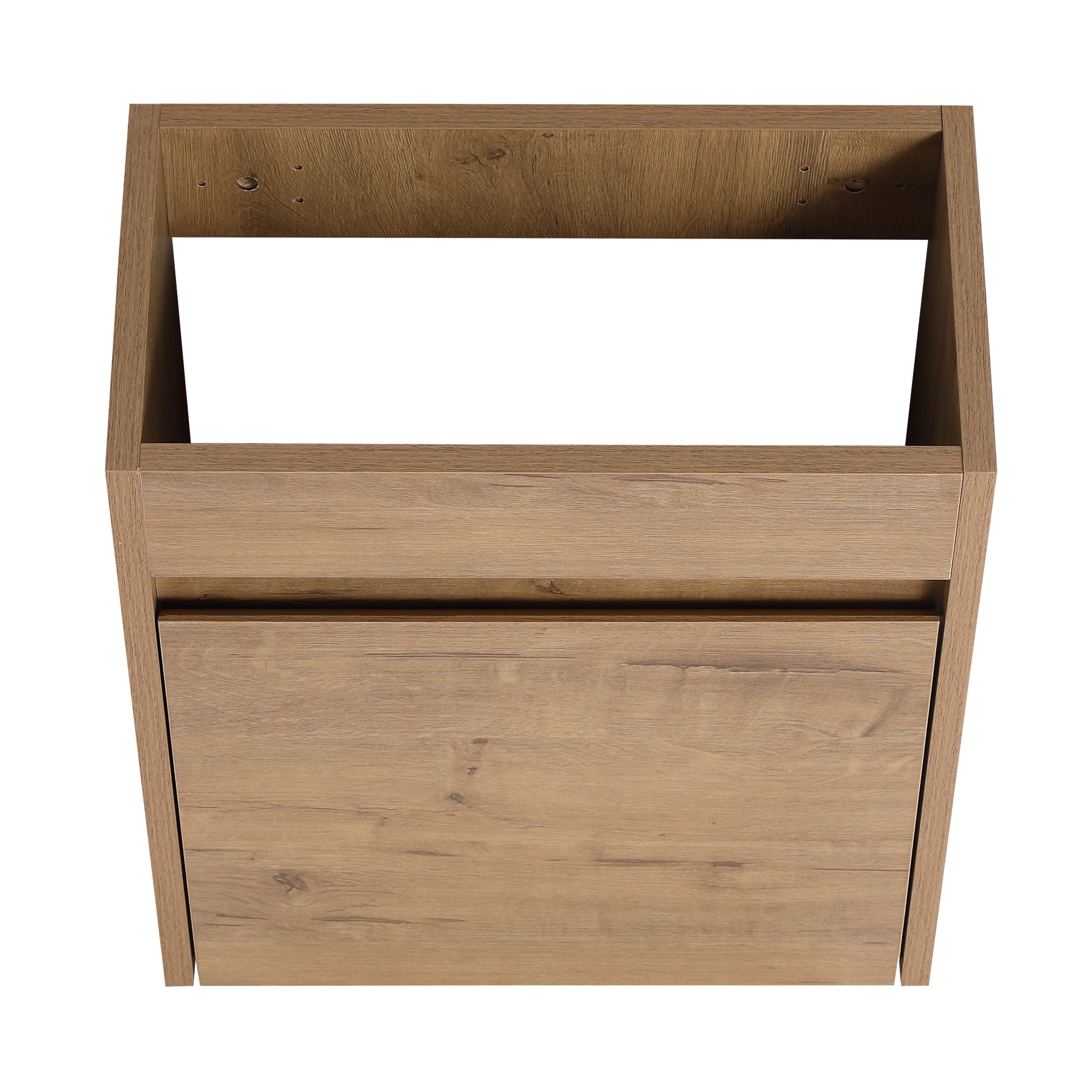 17 in.W Wall-Mounted Plywood Bathroom Vanity in Gloss White with Ceramic Sink