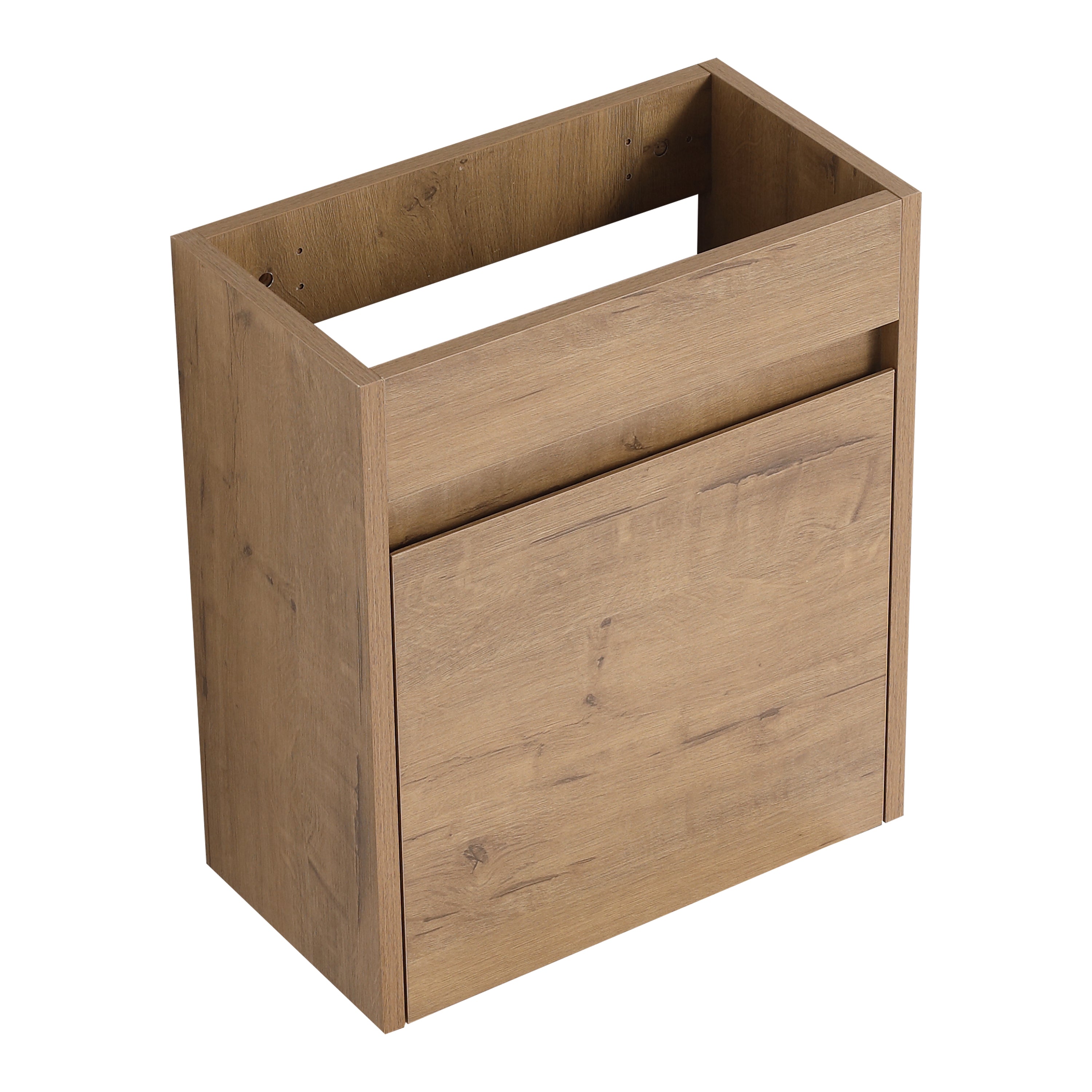 17 in.W Wall-Mounted Plywood Bathroom Vanity in Gloss White with Ceramic Sink