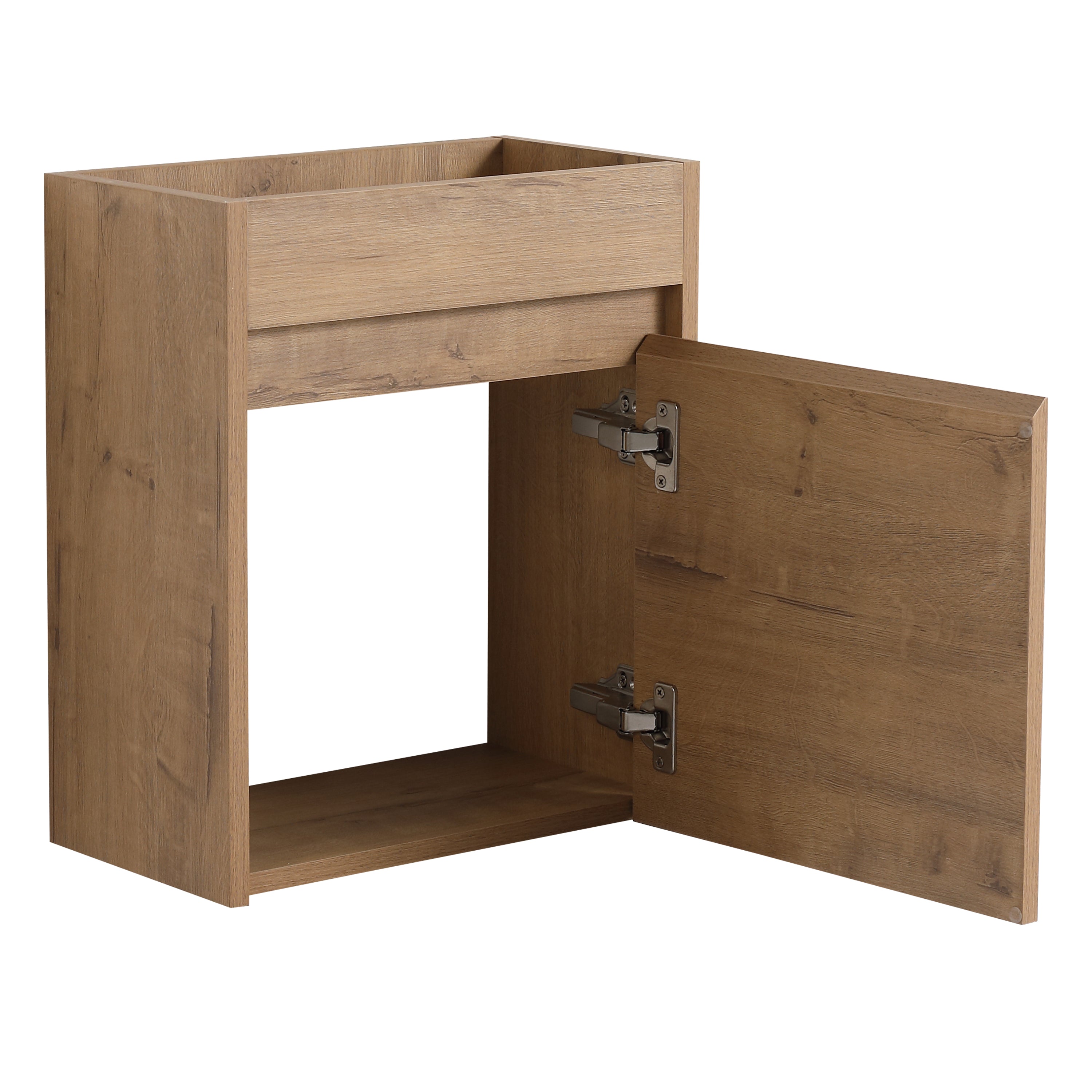 17 in.W Wall-Mounted Plywood Bathroom Vanity in Gloss White with Ceramic Sink
