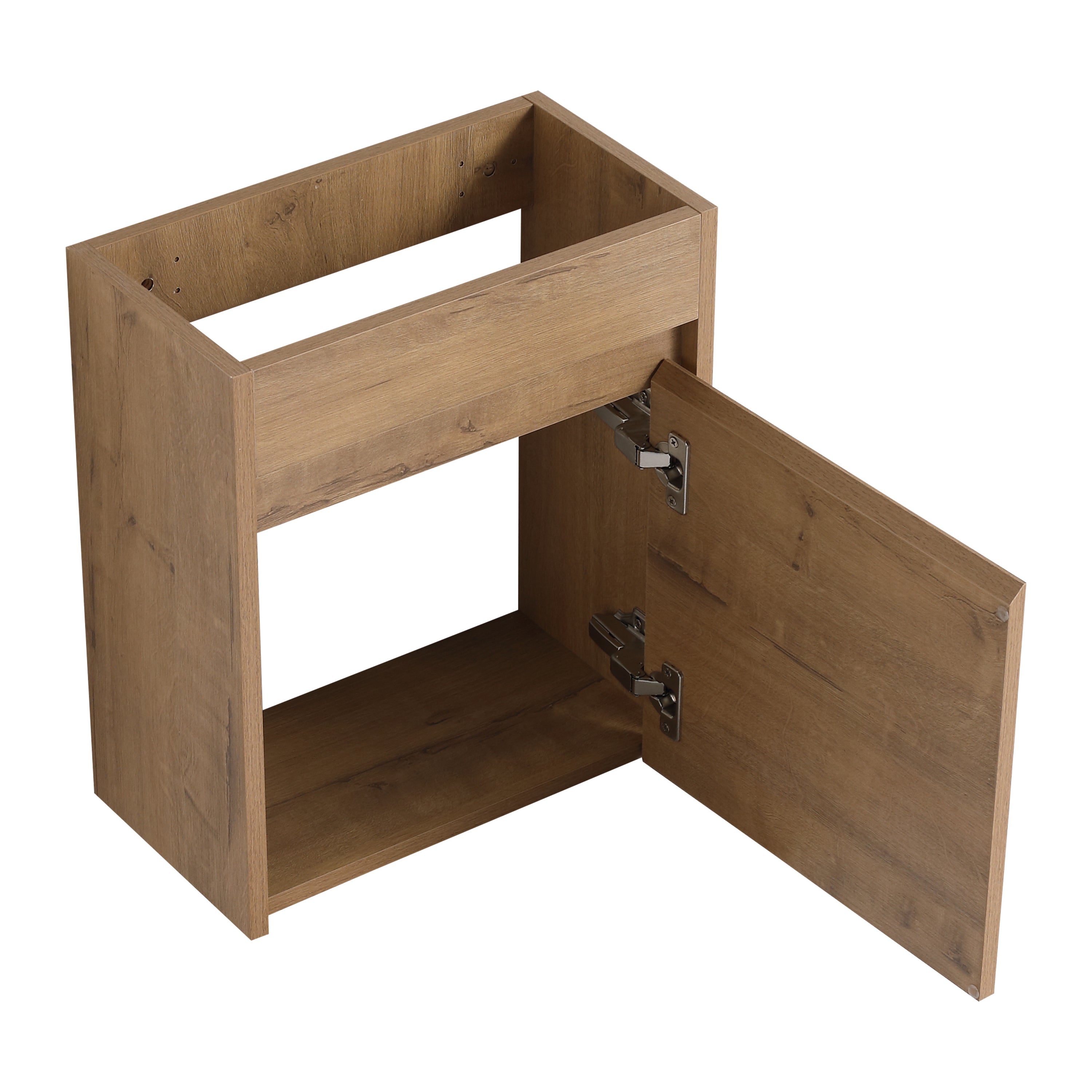 17 in.W Wall-Mounted Plywood Bathroom Vanity in Gloss White with Ceramic Sink