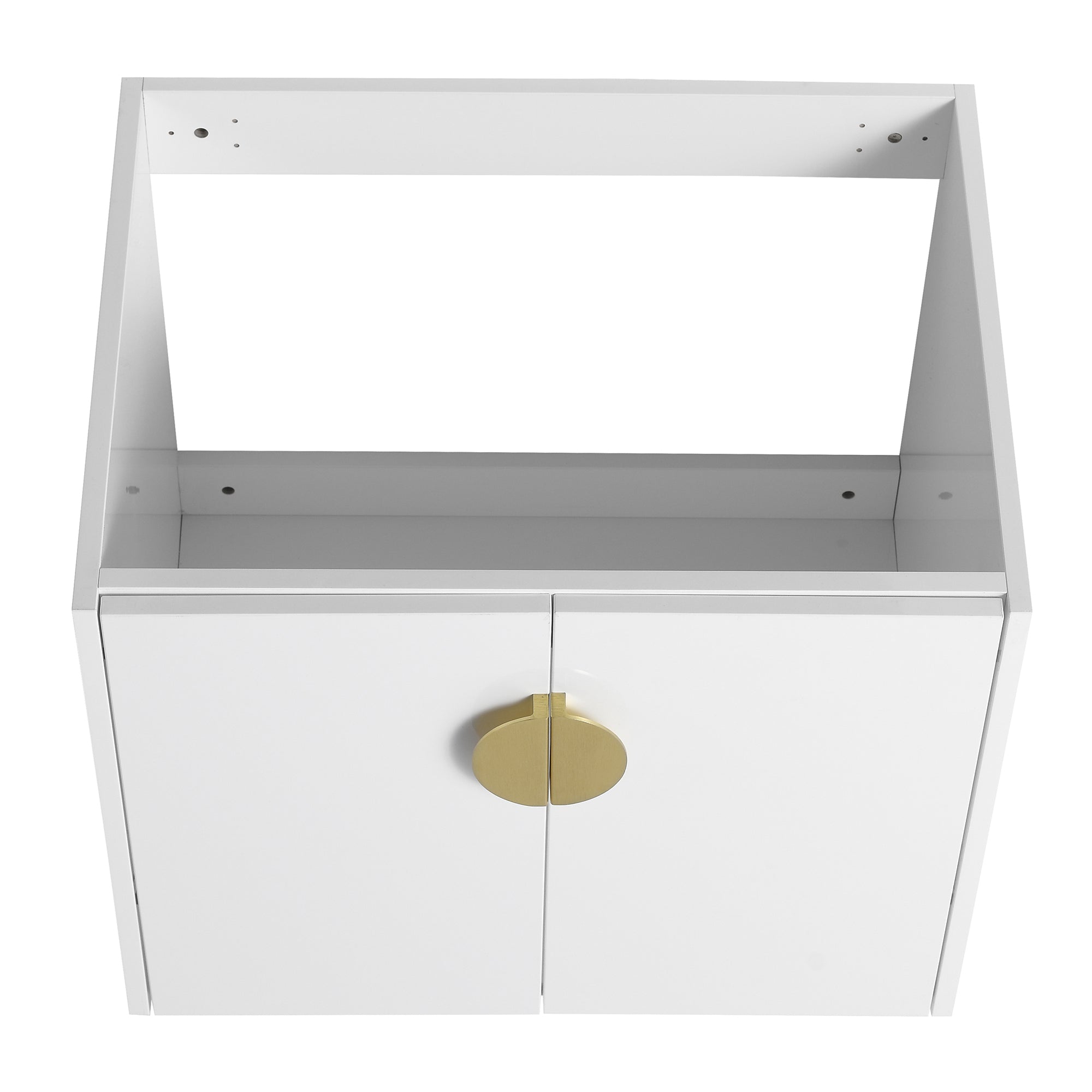 24"/28" inch Wall Mounted Bathroom Vanity Set in White with Integrated Ceramic Sink