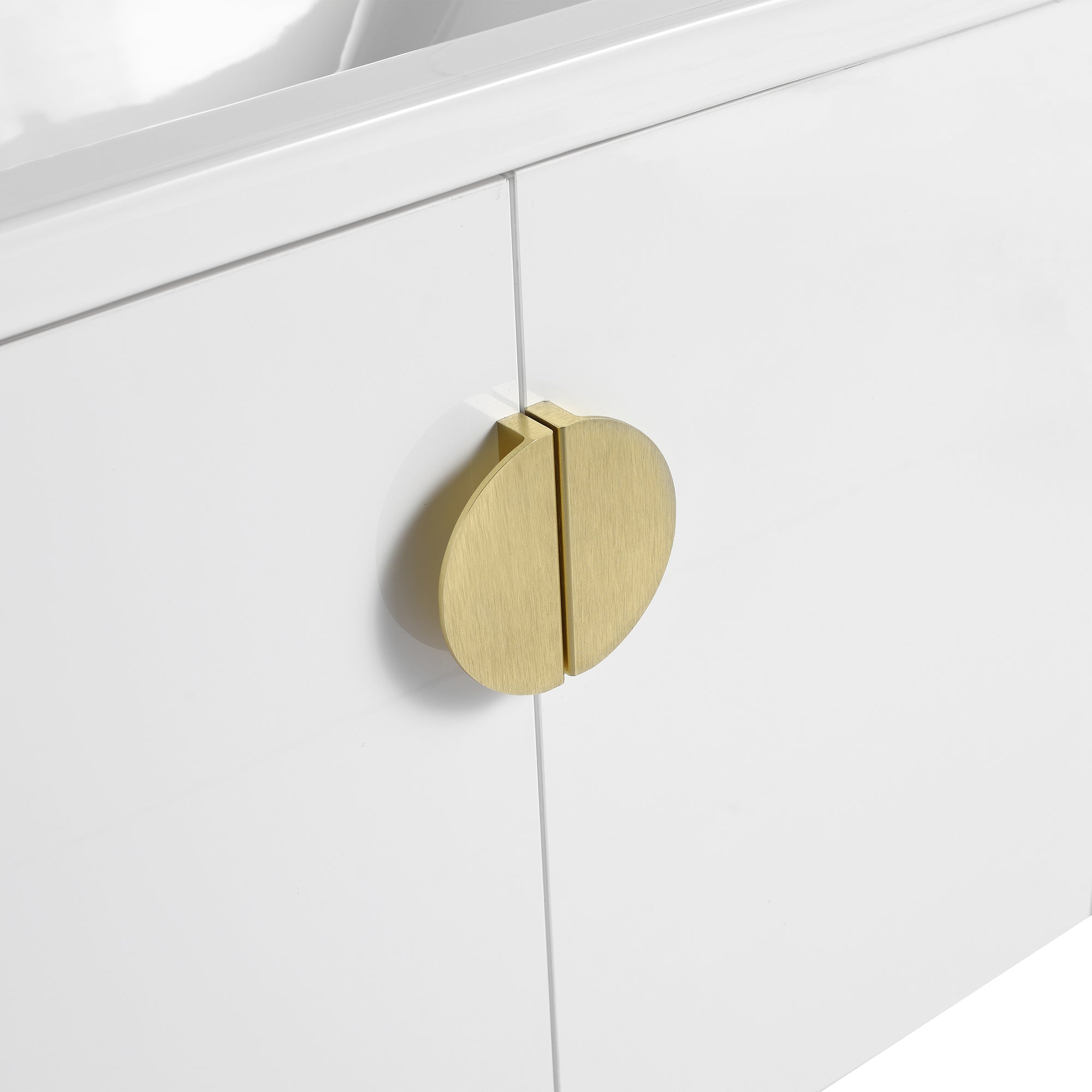 24"/28" inch Wall Mounted Bathroom Vanity Set in White with Integrated Ceramic Sink