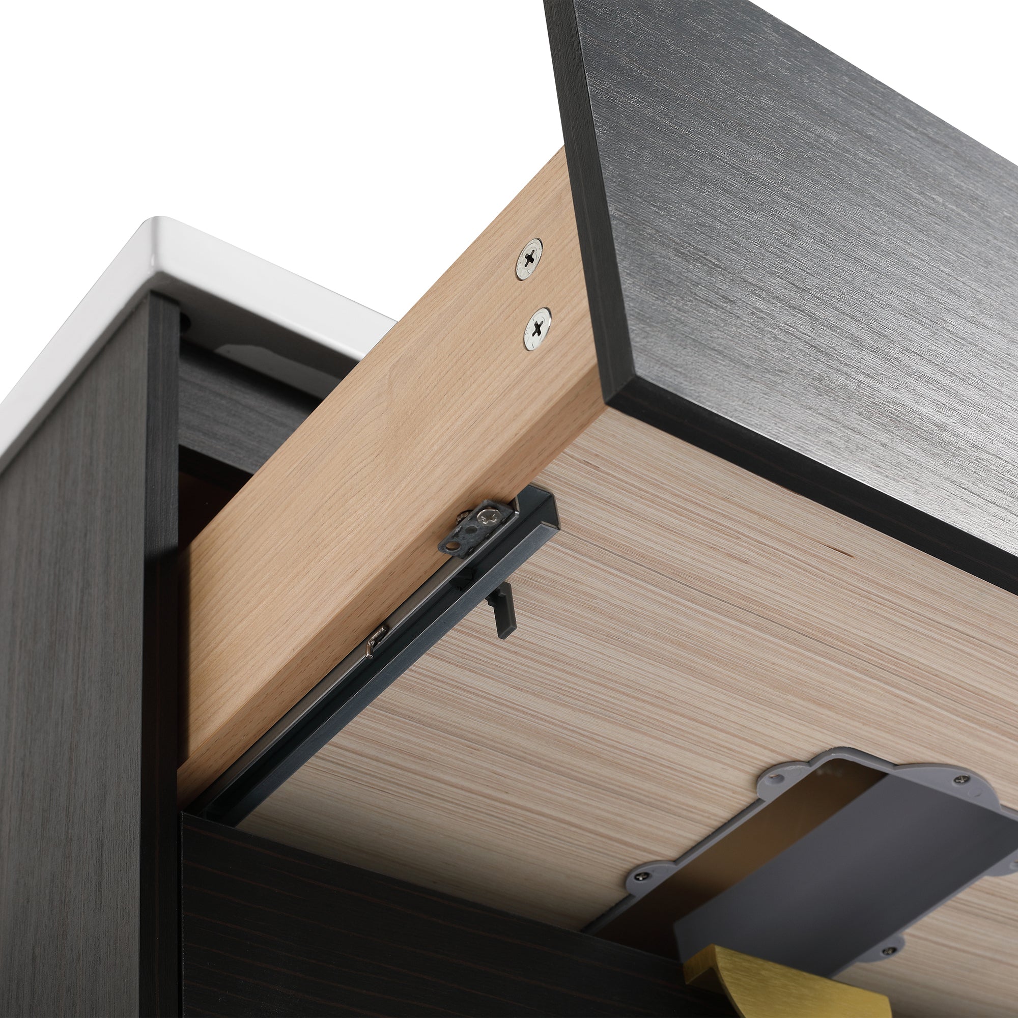 24 inch Wall-Mounted Bathroom Vanity Set in Black with Integrated Ceramic Sink