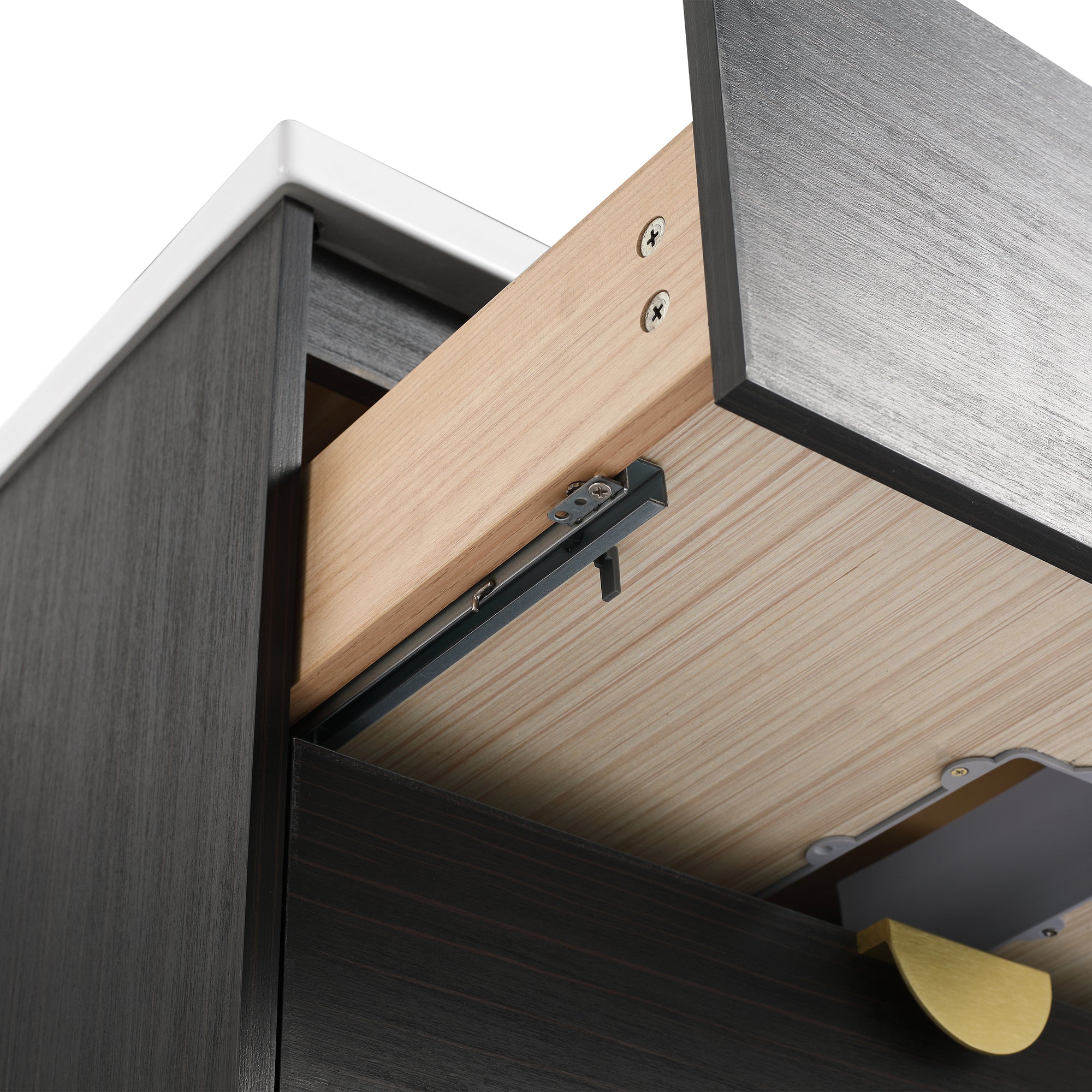 28 inch Wall-Mounted Bathroom Vanity Set in Black with Integrated Ceramic Sink