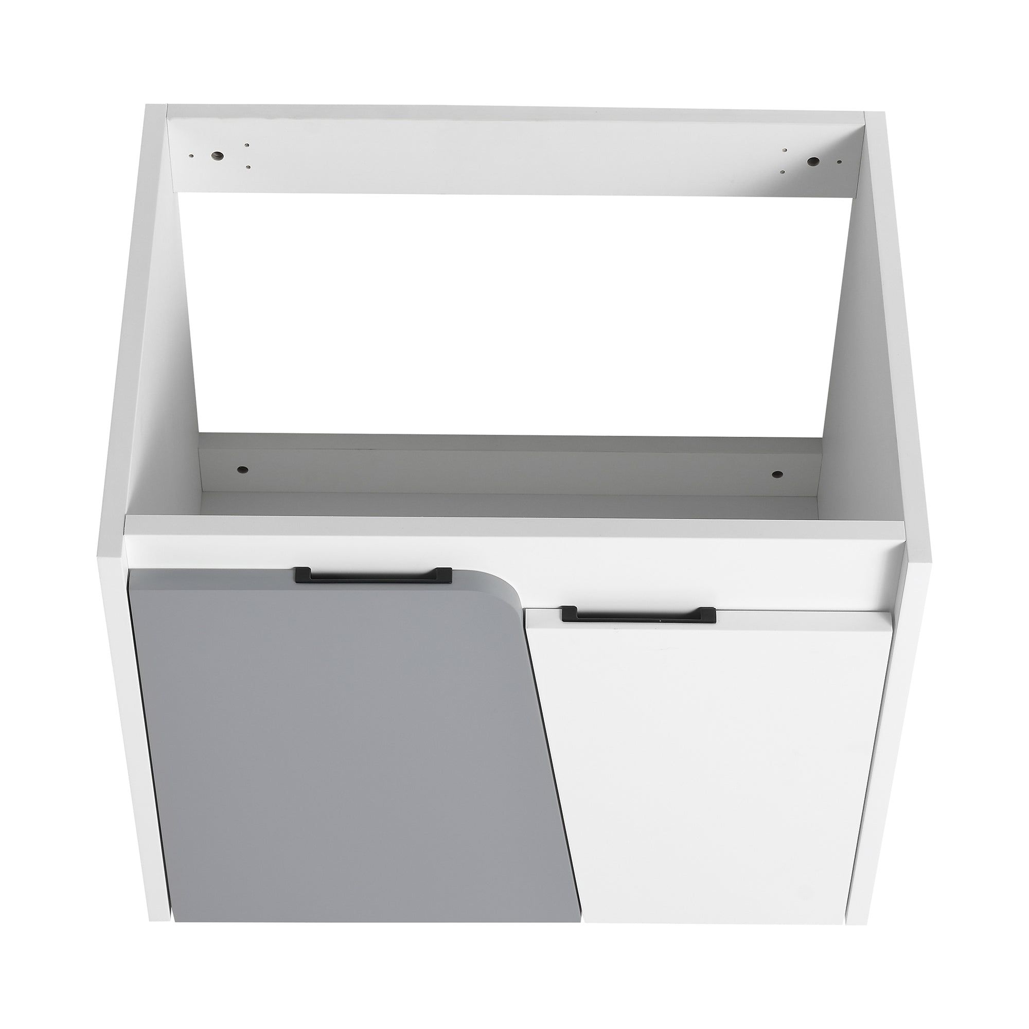 24 inch Wall-Mounted Bathroom Vanity Set in White with Integrated Ceramic Sink