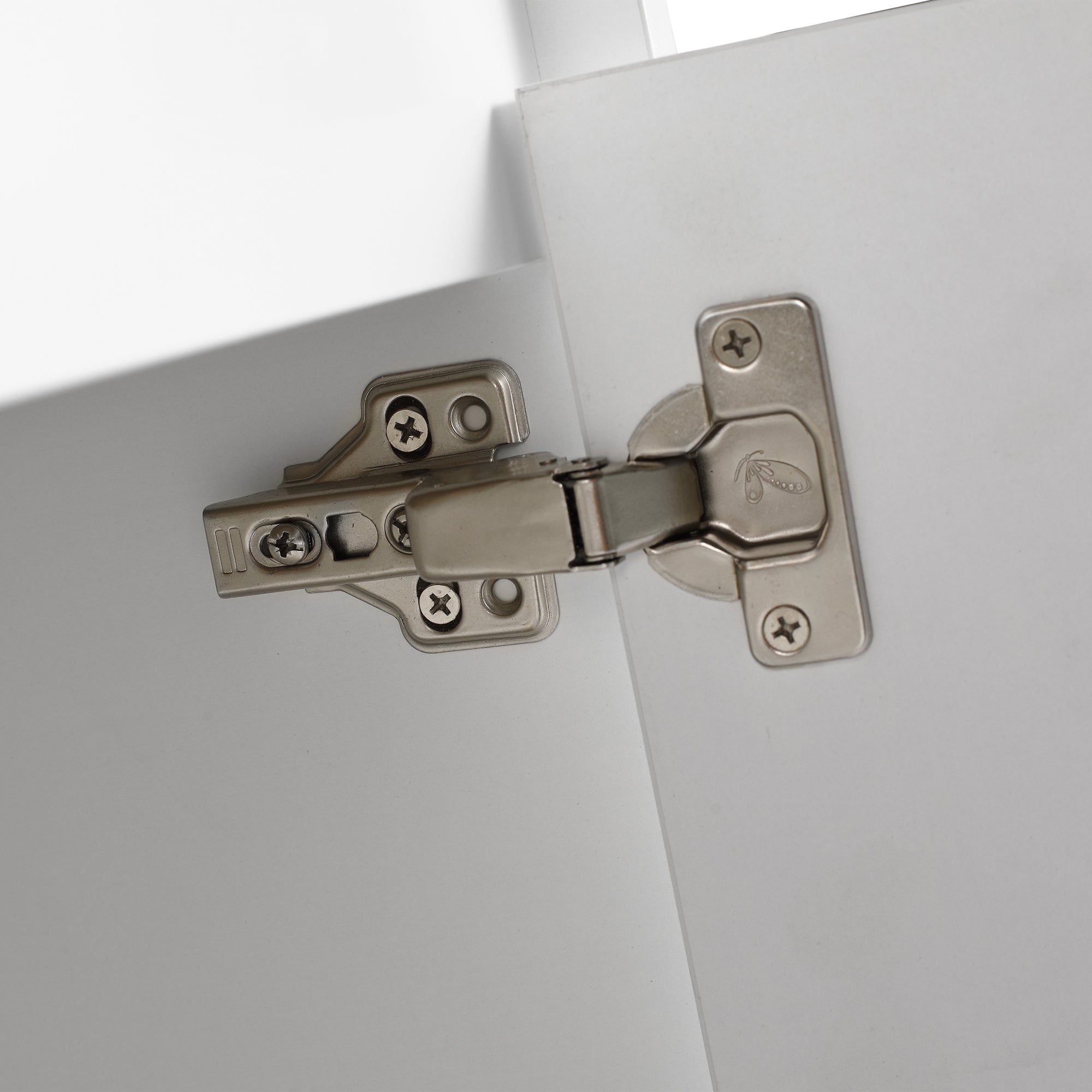 24 inch Wall-Mounted Bathroom Vanity Set in White with Integrated Ceramic Sink