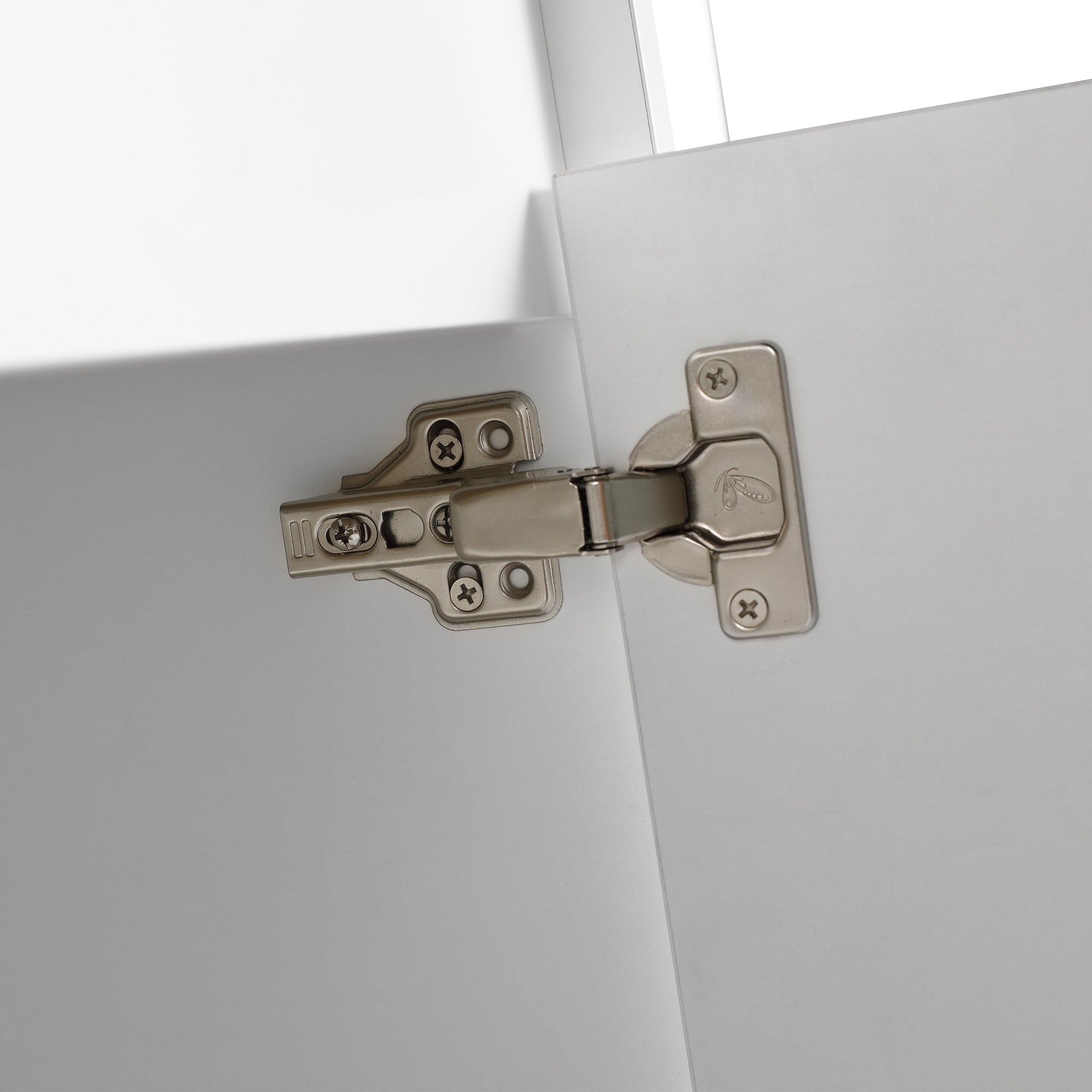 24 inch Wall-Mounted Bathroom Vanity Set in White with Integrated Ceramic Sink