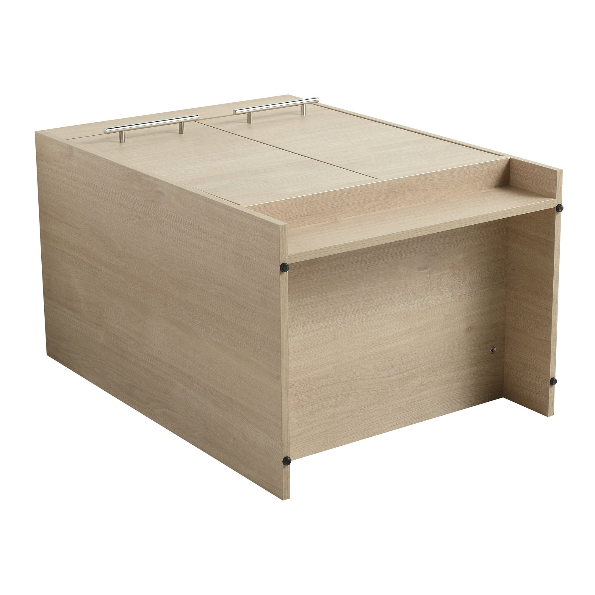16 Inch Plywood Wall-Mounted Bathroom Vanity Set in Plain Light Oak with Single Gel Sink