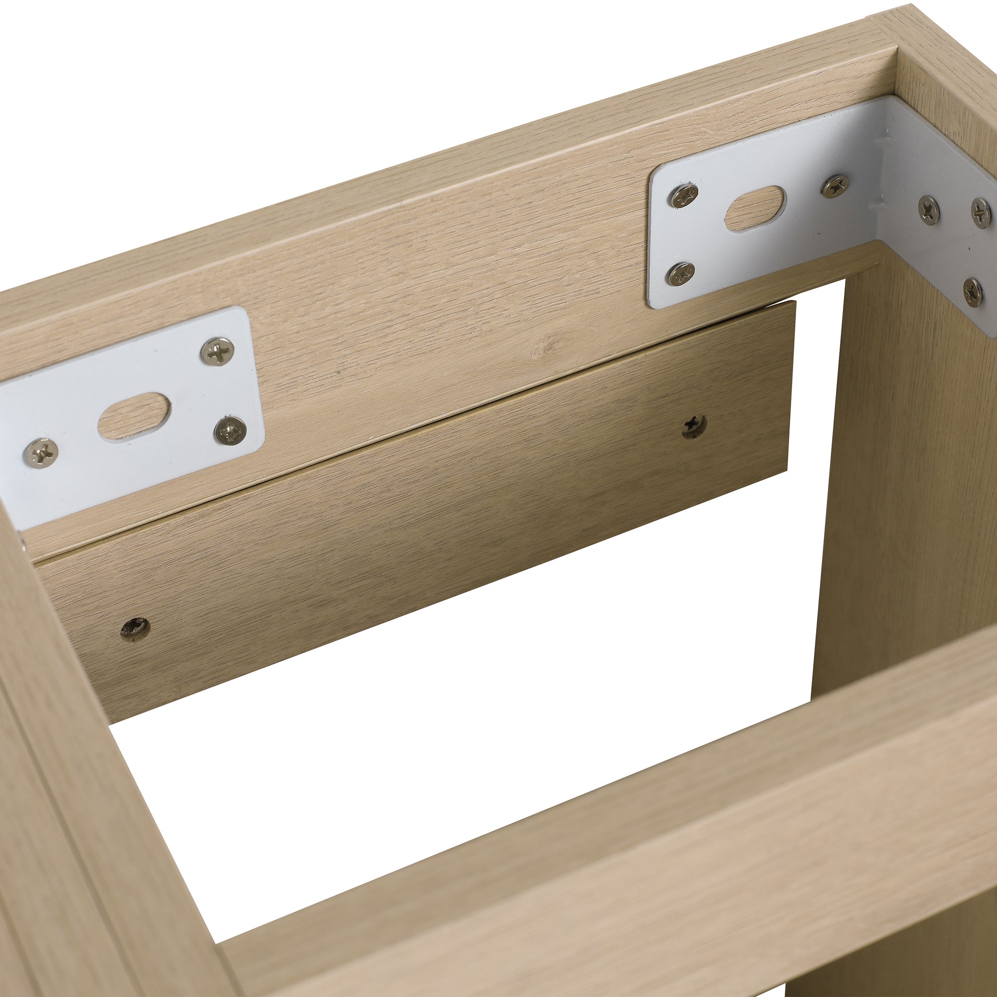 16 Inch Plywood Wall-Mounted Bathroom Vanity Set in Plain Light Oak with Single Gel Sink
