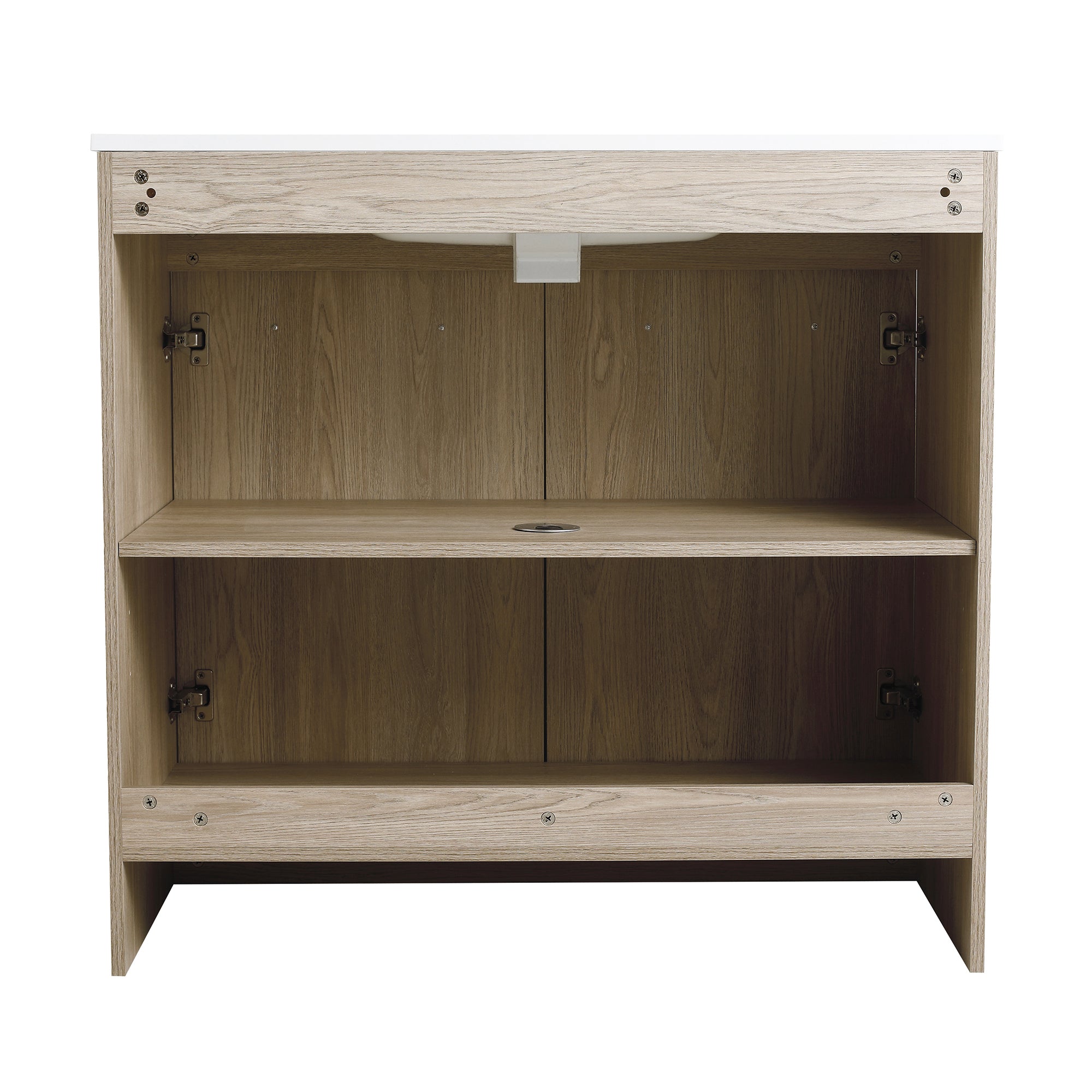 36 Inch Plywood Freestanding Bathroom Vanity with Gel Basin and Doors