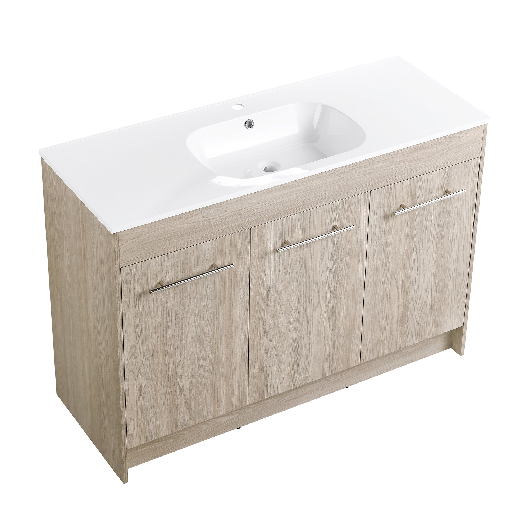 36 Inch Plywood Freestanding Bathroom Vanity with Gel Basin and Doors