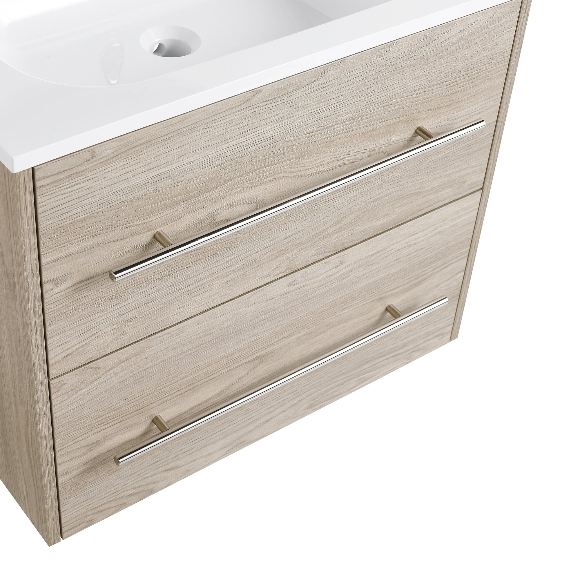 36 Inch Plywood Freestanding Bathroom Vanity with Gel Basin and Doors