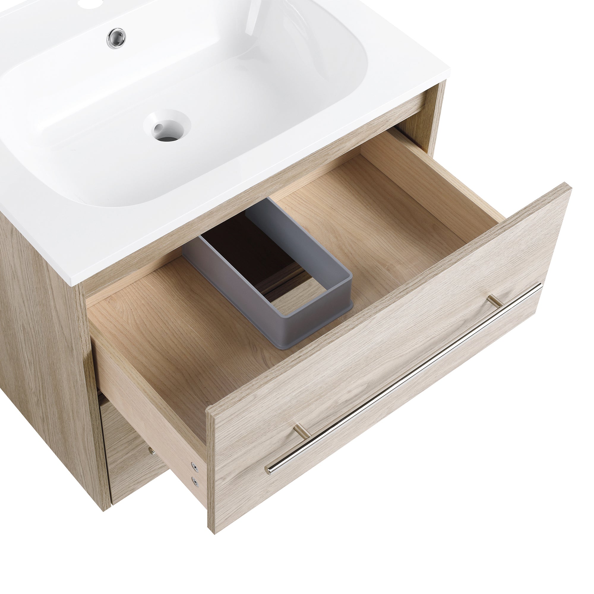 36 Inch Plywood Freestanding Bathroom Vanity with Gel Basin and Doors
