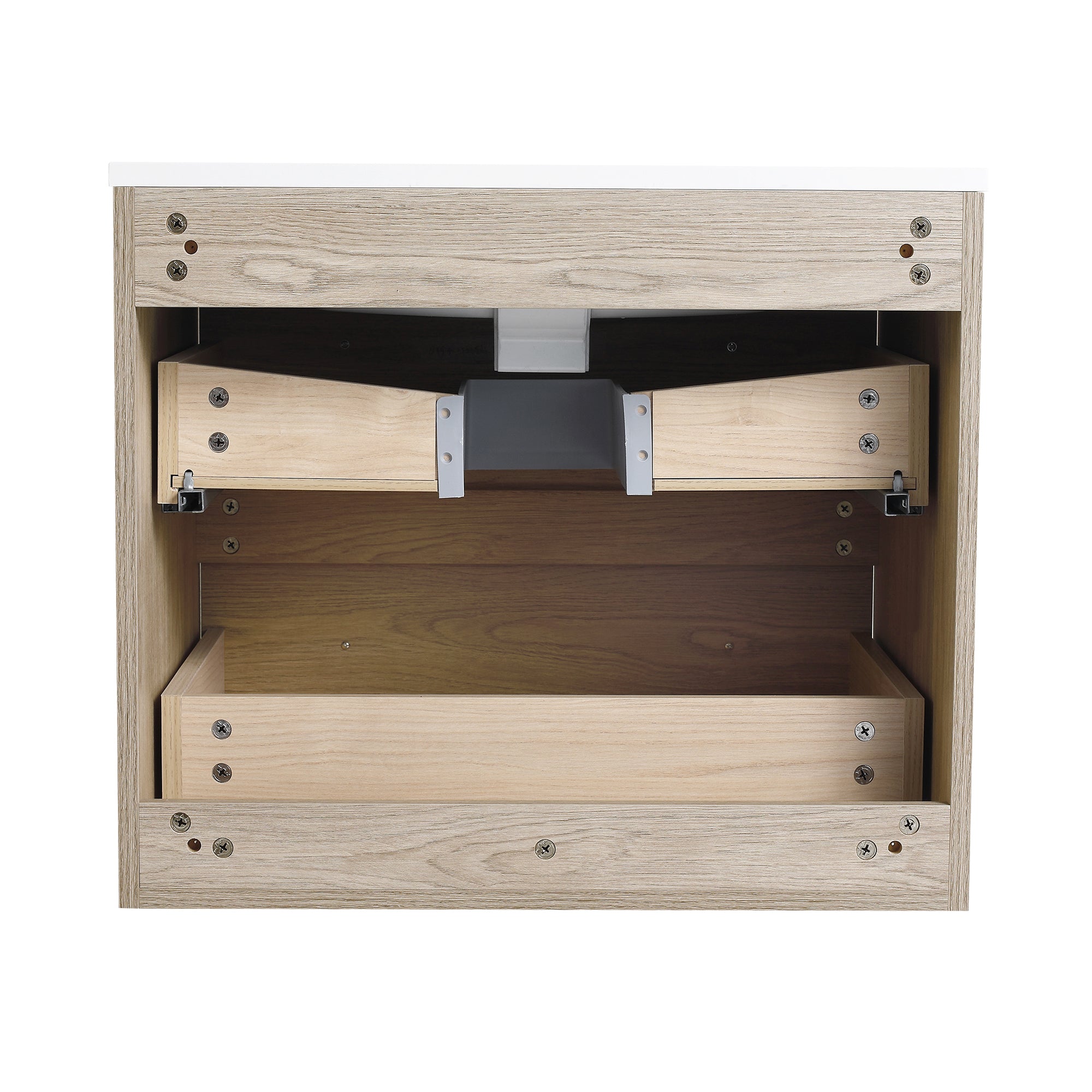 36 Inch Plywood Freestanding Bathroom Vanity with Gel Basin and Doors