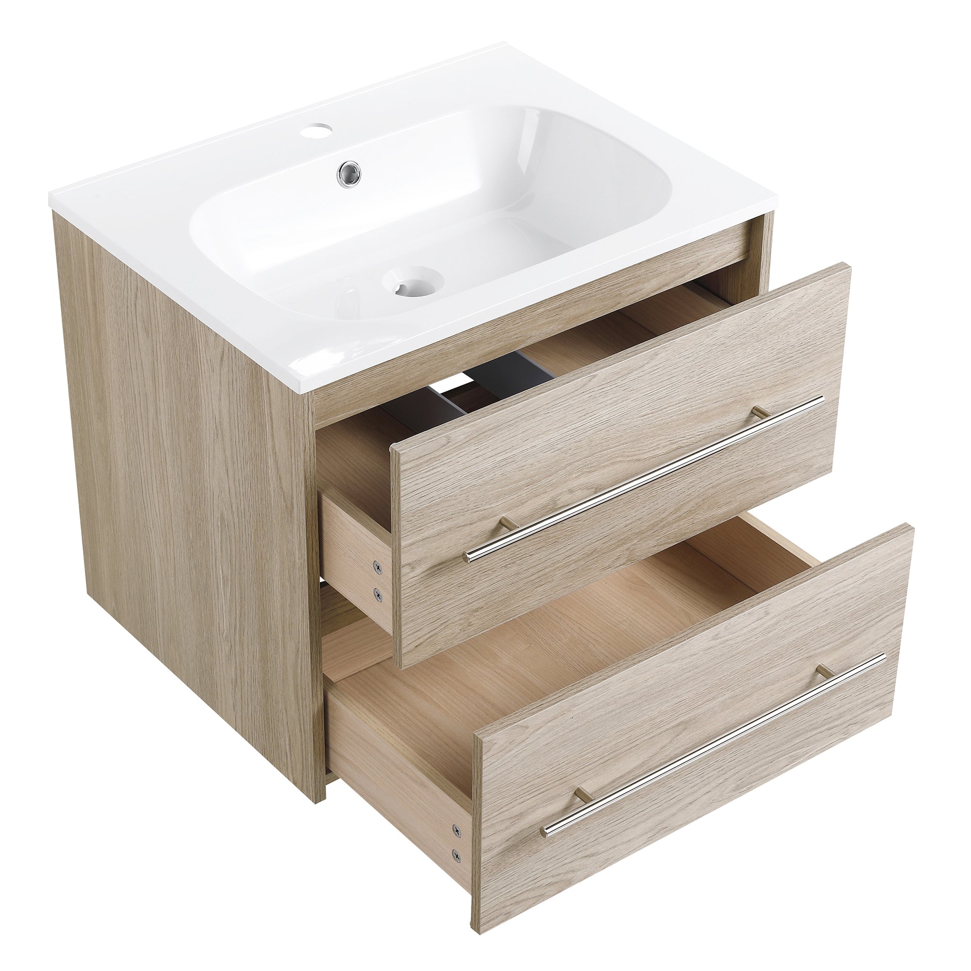 36 Inch Plywood Freestanding Bathroom Vanity with Gel Basin and Doors