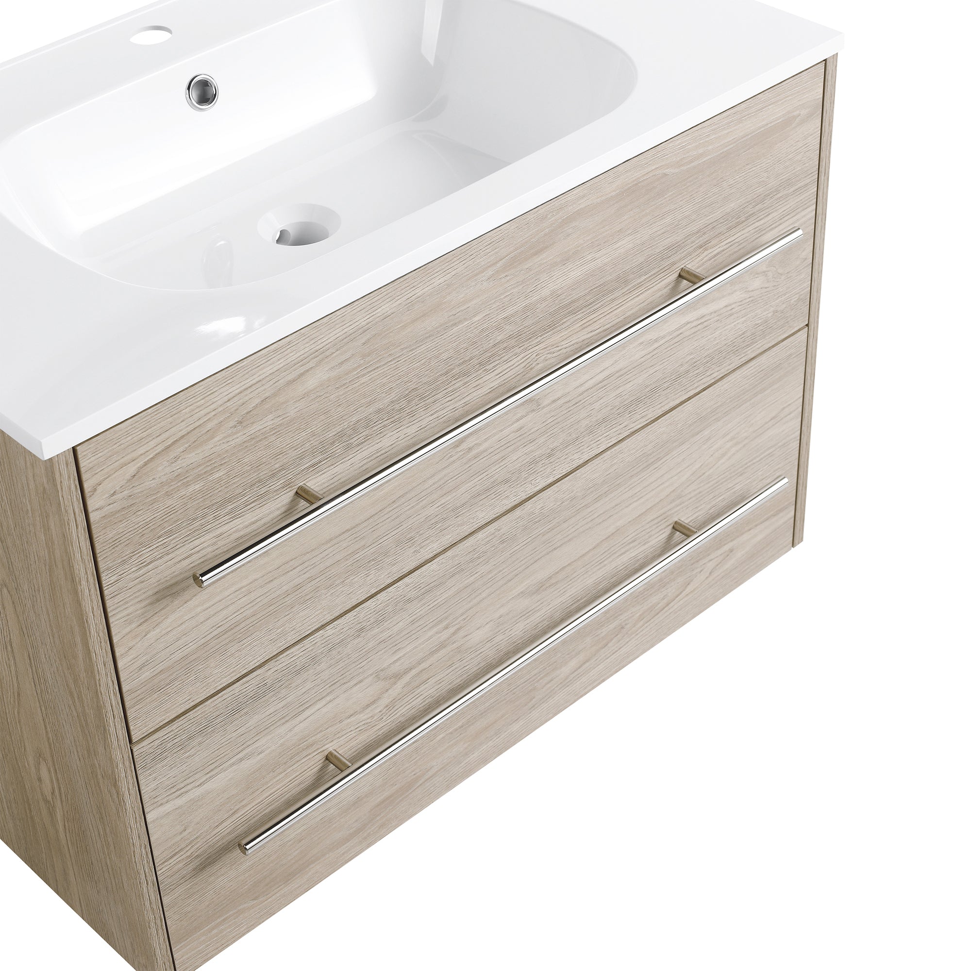 36 Inch Plywood Freestanding Bathroom Vanity with Gel Basin and Doors