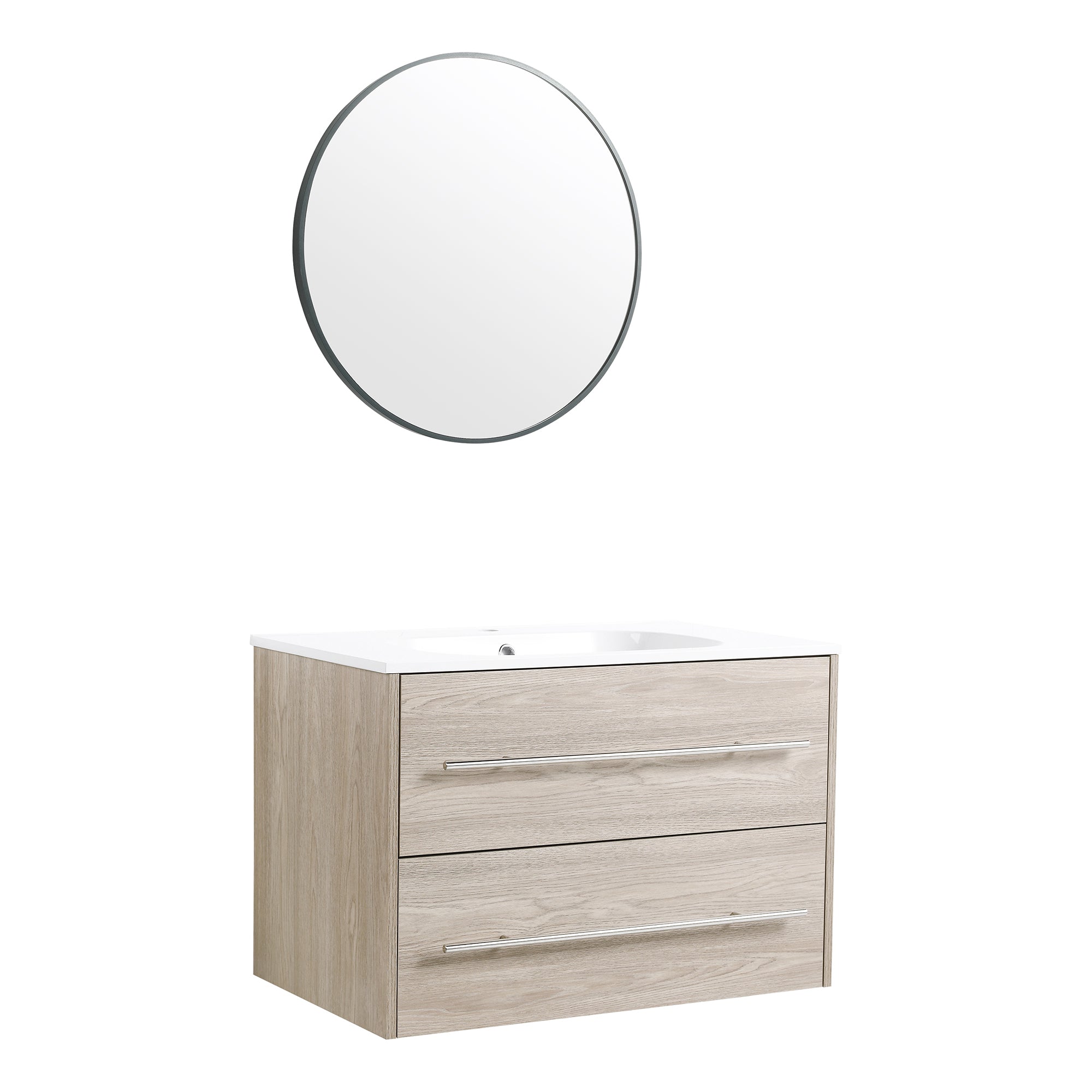 36 Inch Plywood Freestanding Bathroom Vanity with Gel Basin and Doors