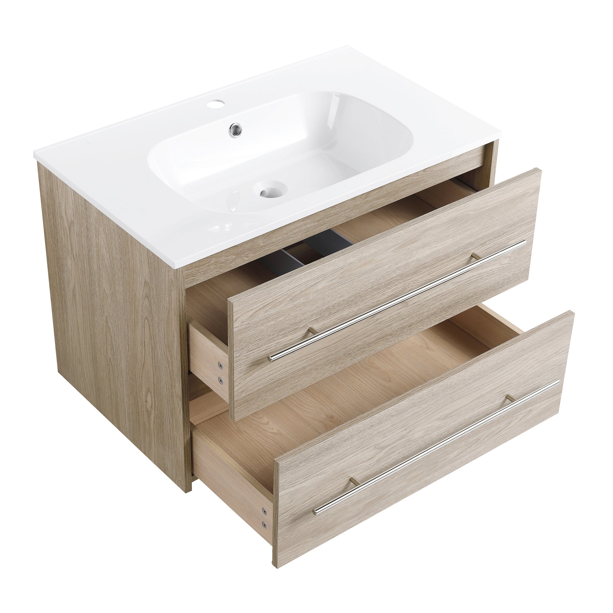 36 Inch Plywood Freestanding Bathroom Vanity with Gel Basin and Doors