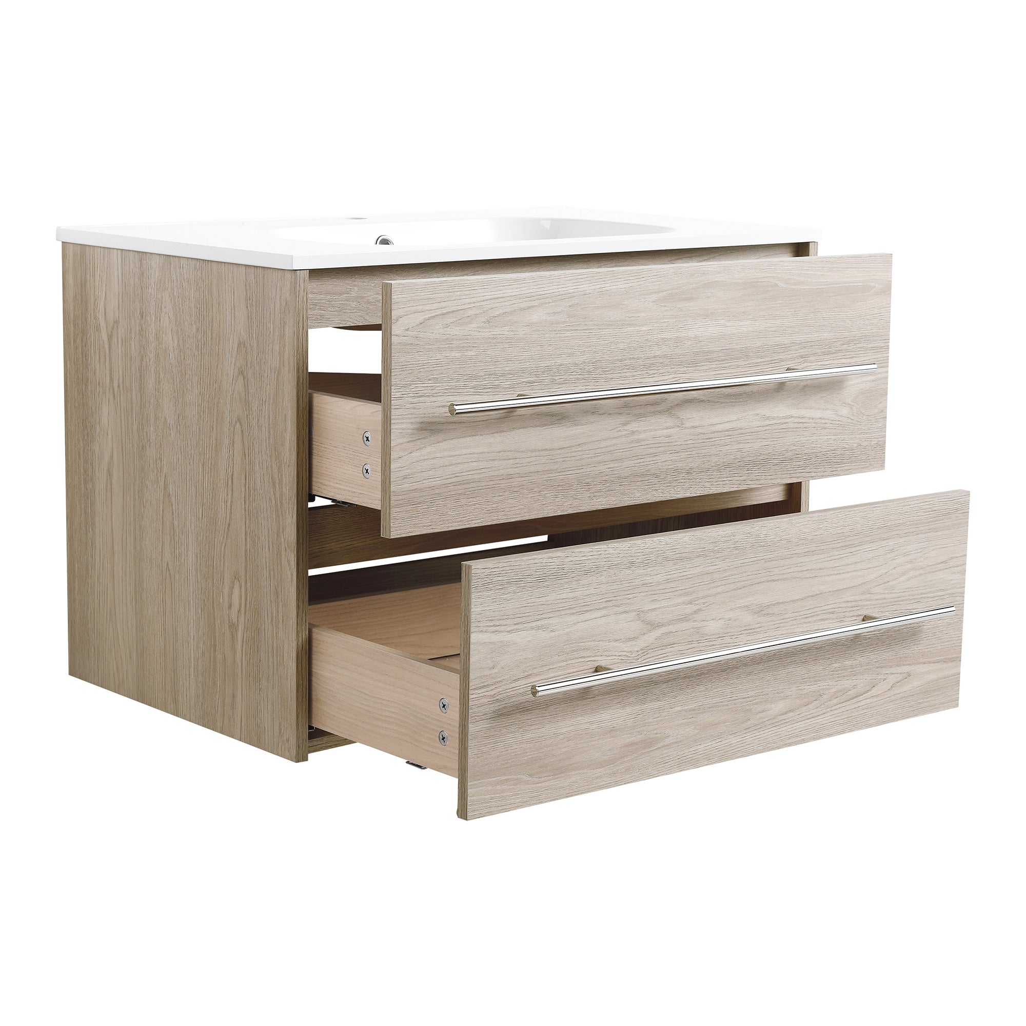 36 Inch Plywood Freestanding Bathroom Vanity with Gel Basin and Doors