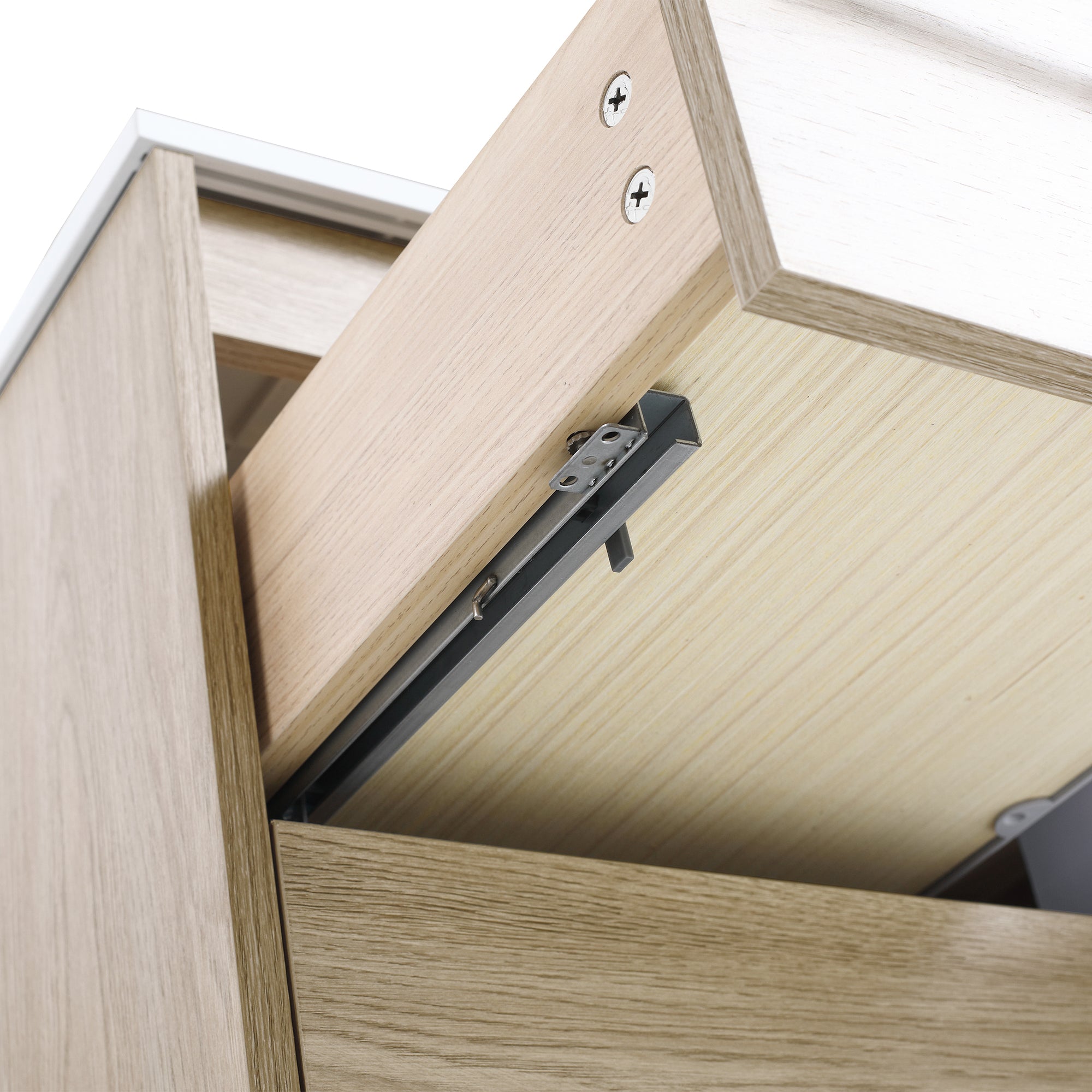 36 Inch Plywood Freestanding Bathroom Vanity with Gel Basin and Doors