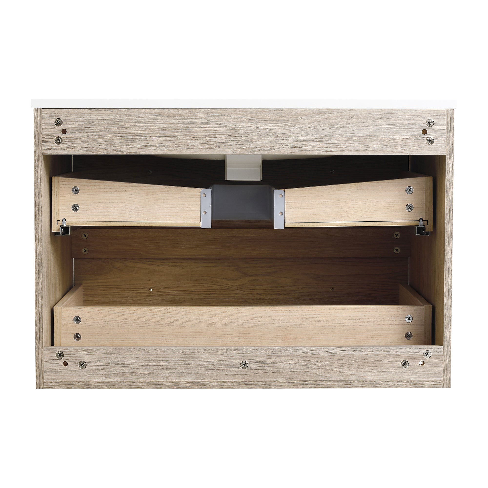 36 Inch Plywood Freestanding Bathroom Vanity with Gel Basin and Doors