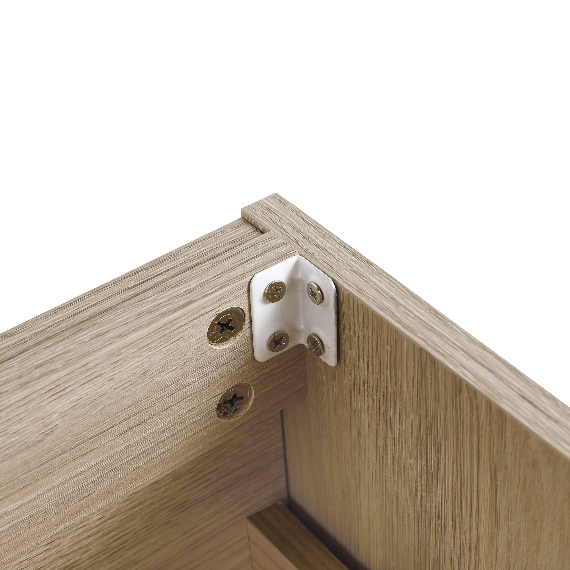 36 Inch Plywood Wall-Mounted Bathroom Vanity Set in White Oak with Integrated Resin Sink