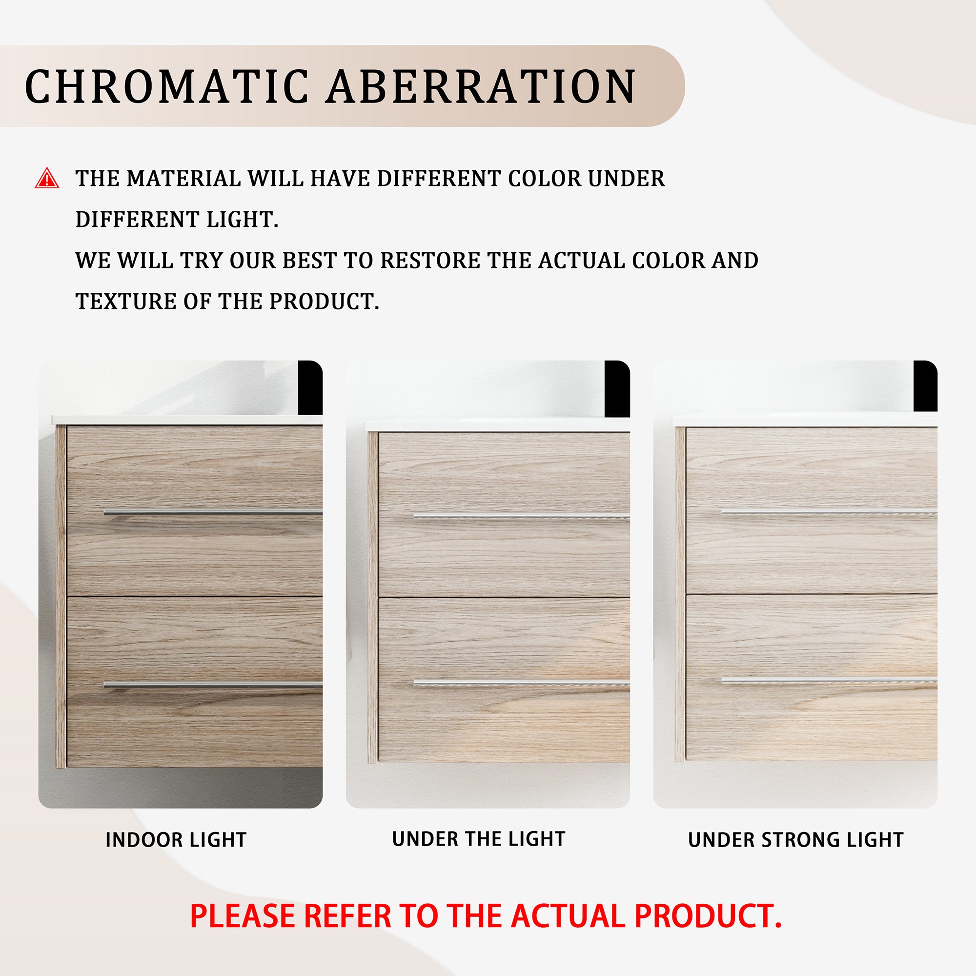 36 Inch Plywood Wall-Mounted Bathroom Vanity Set in White Oak with Integrated Resin Sink
