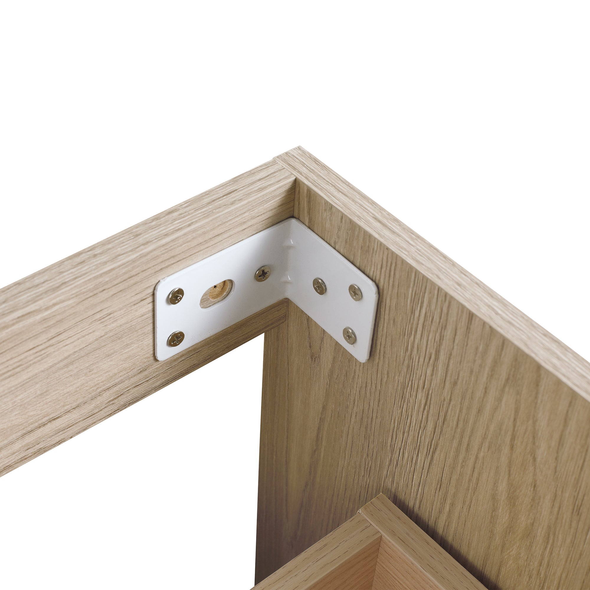 36 Inch Plywood Wall-Mounted Bathroom Vanity Set in White Oak with Integrated Resin Sink