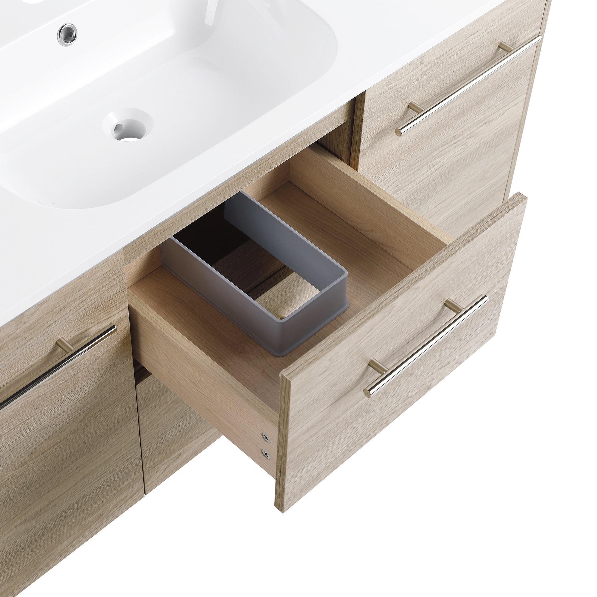 36 Inch Plywood Freestanding Bathroom Vanity with Gel Basin and Doors