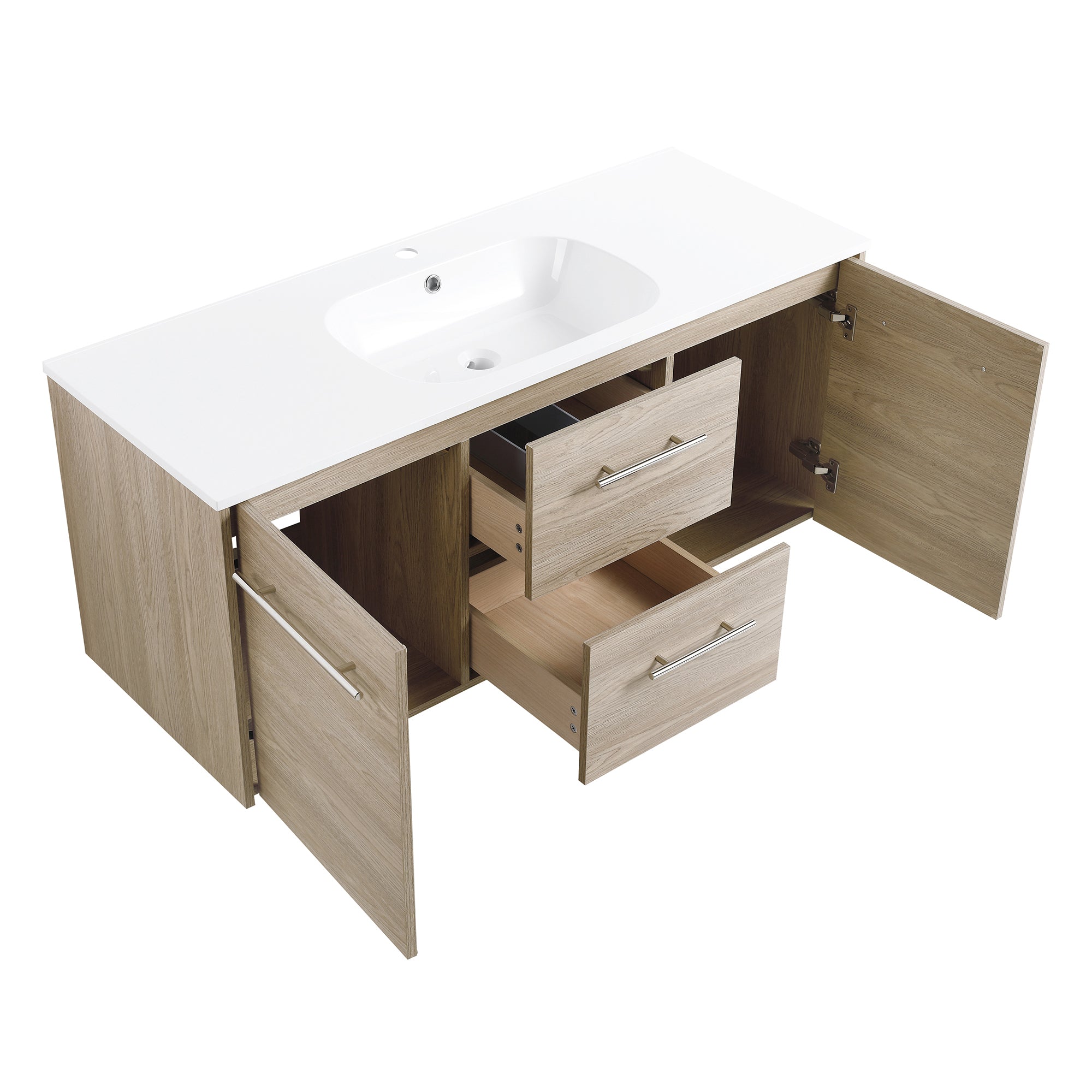 36 Inch Plywood Freestanding Bathroom Vanity with Gel Basin and Doors