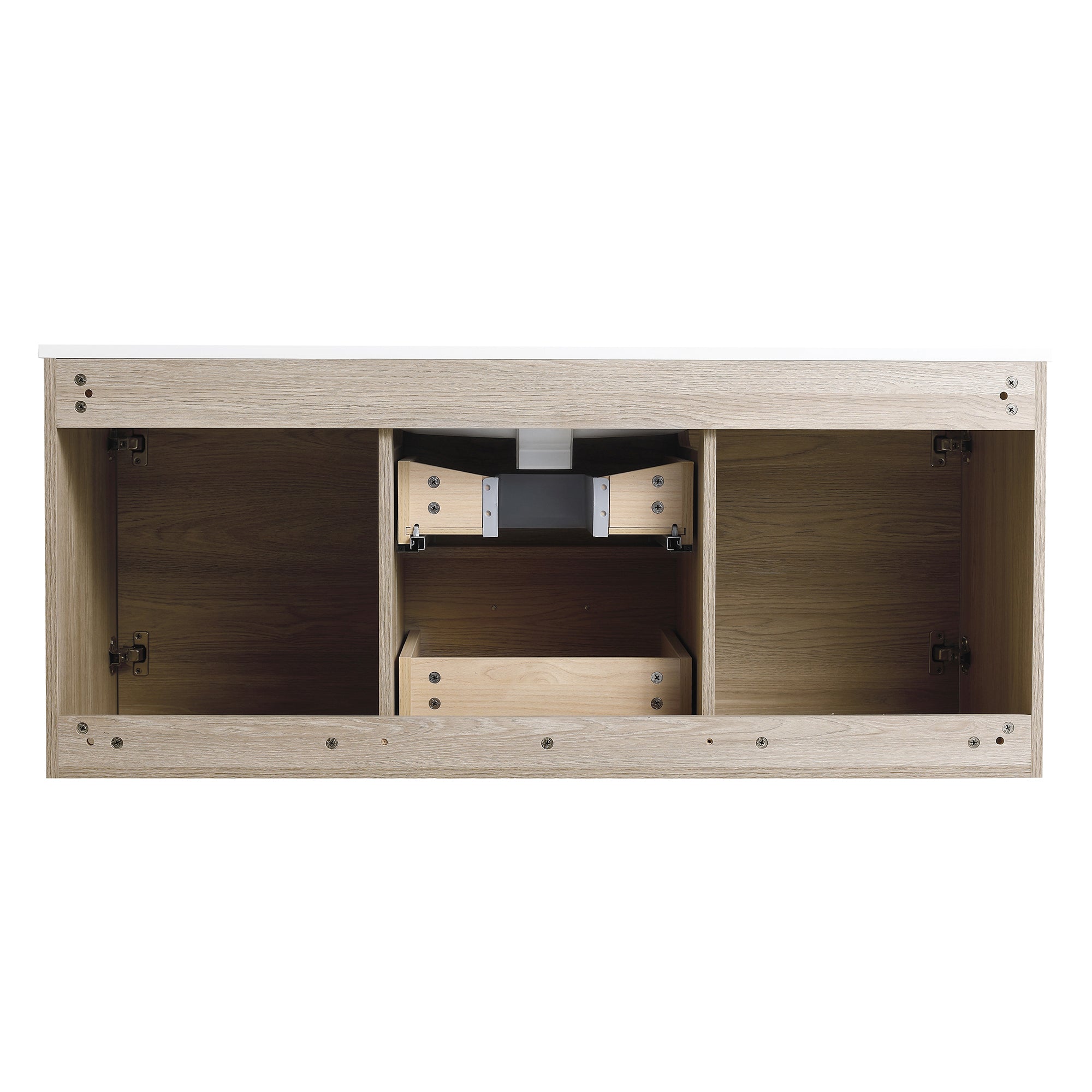 36 Inch Plywood Freestanding Bathroom Vanity with Gel Basin and Doors