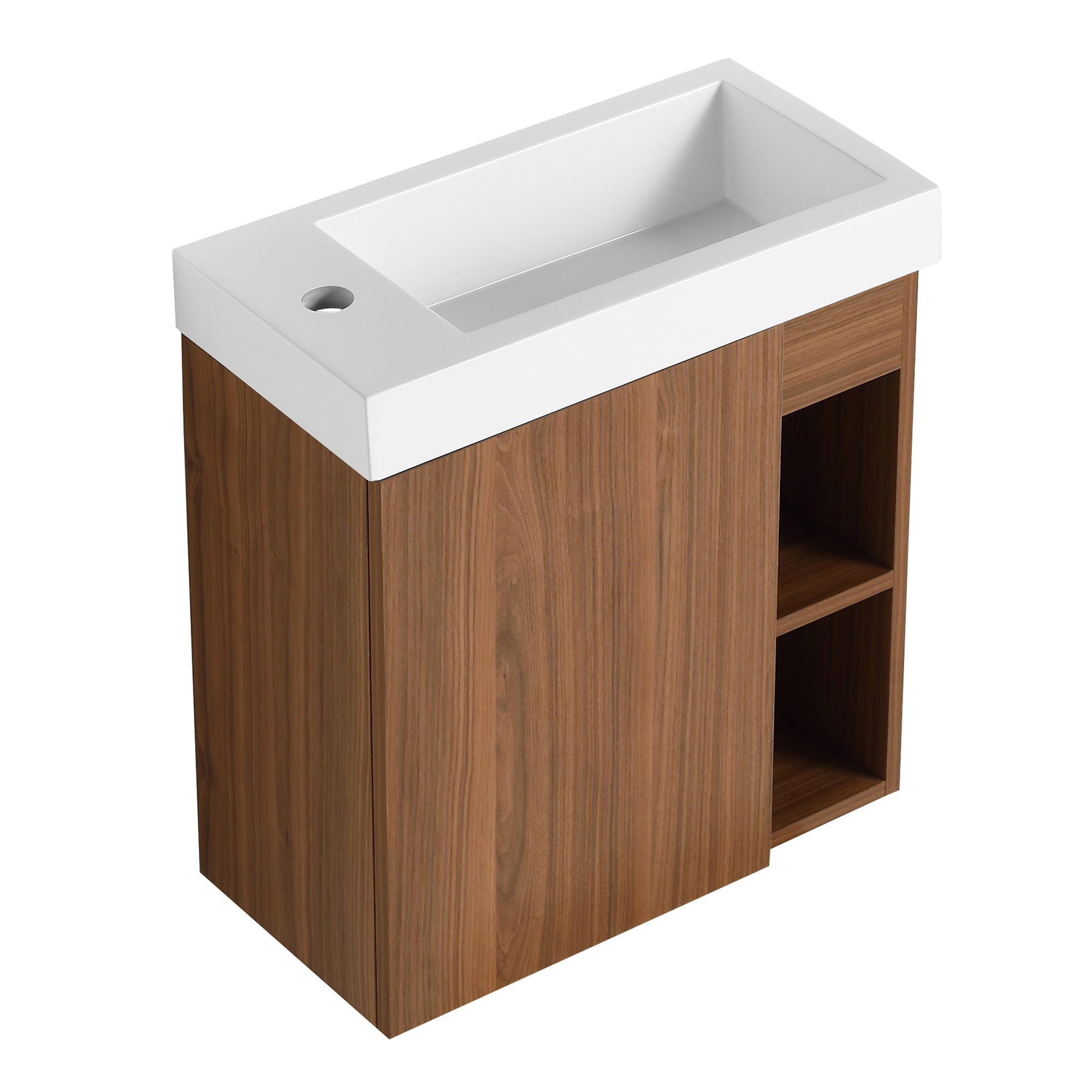 20 inch Wall-Mounted Bathroom Vanity Set  with Integrated Resin Sink