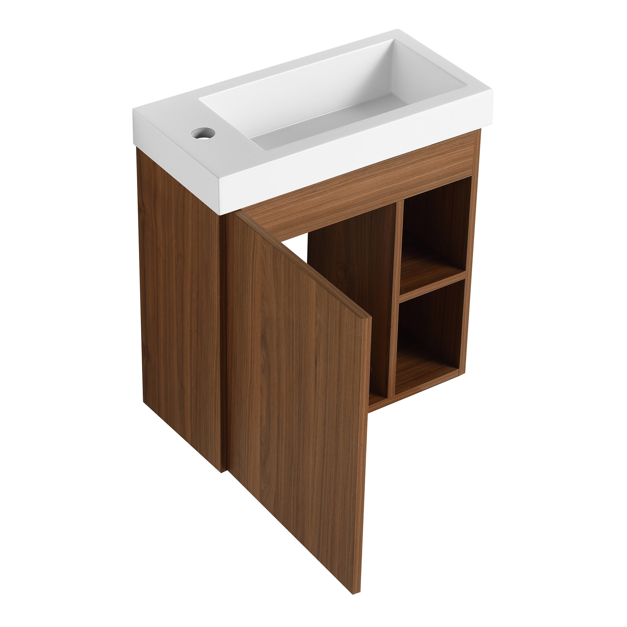 20 inch Wall-Mounted Bathroom Vanity Set  with Integrated Resin Sink
