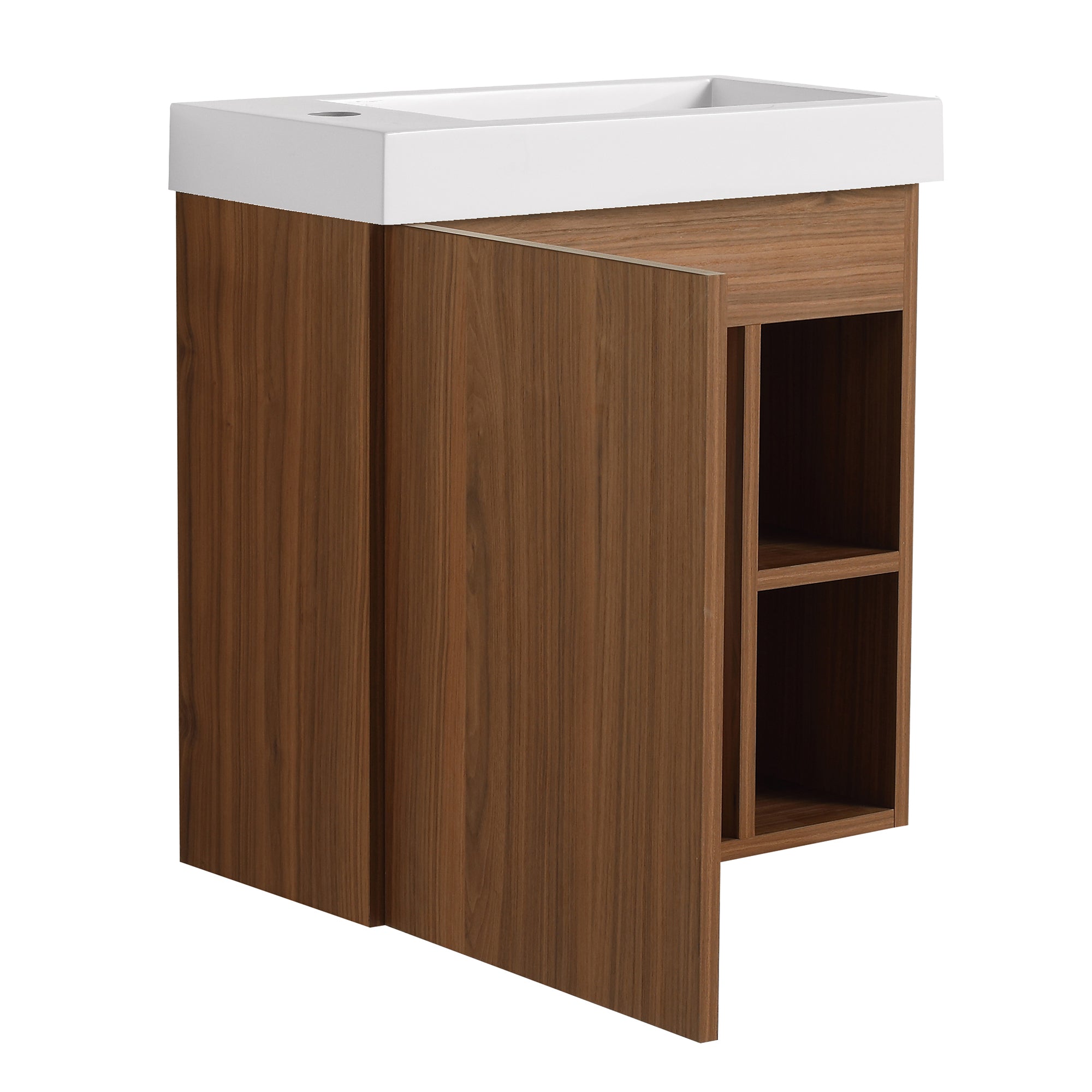 20 inch Wall-Mounted Bathroom Vanity Set  with Integrated Resin Sink