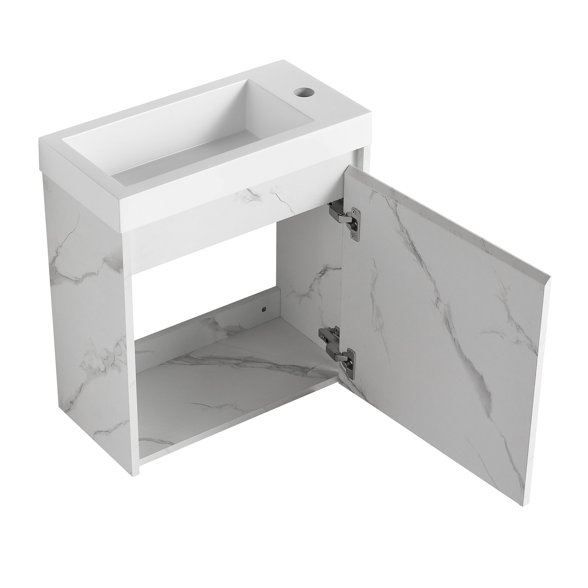 20 inch Wall-Mounted Bathroom Vanity Set  with Integrated Resin Sink