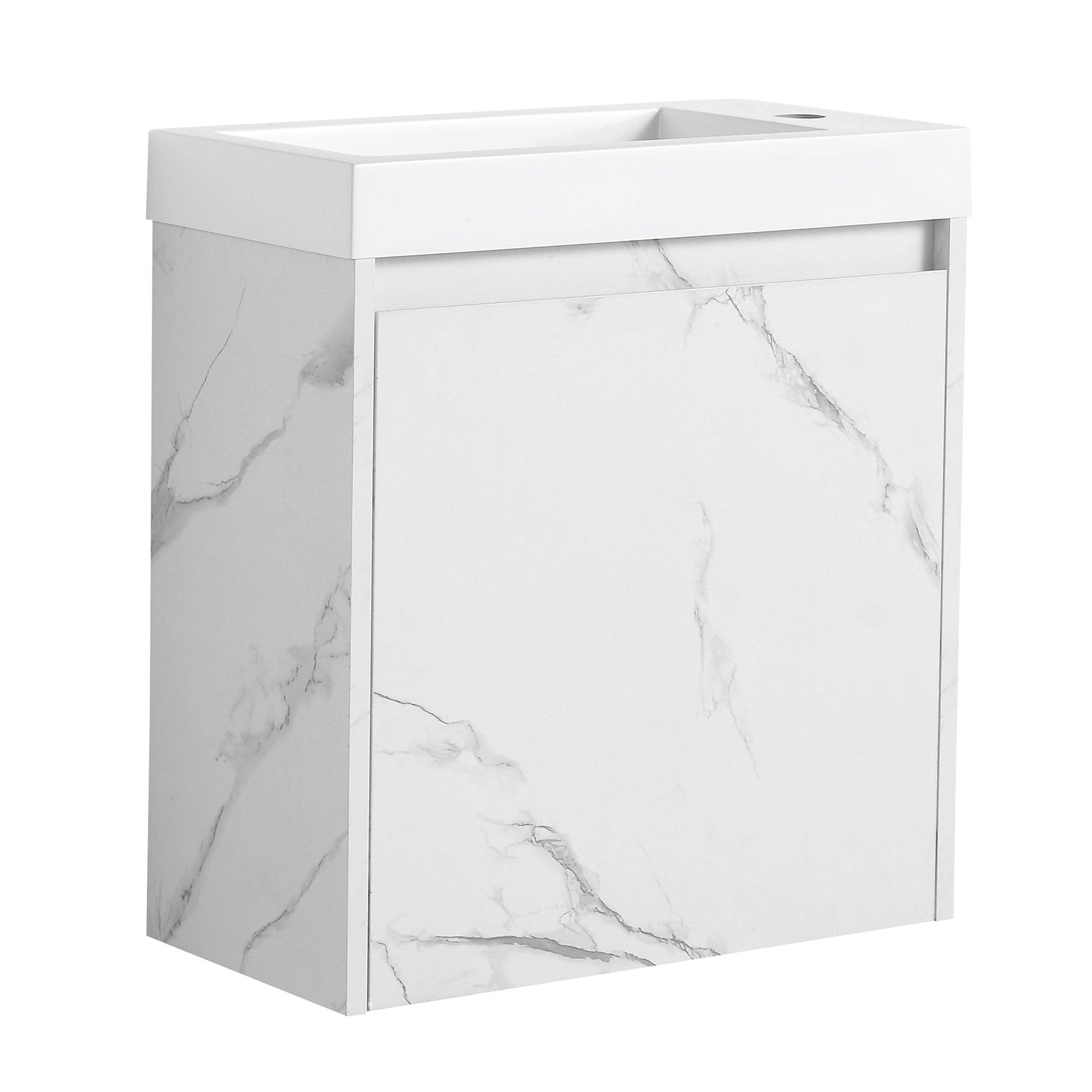 20 inch Wall-Mounted Bathroom Vanity Set  with Integrated Resin Sink
