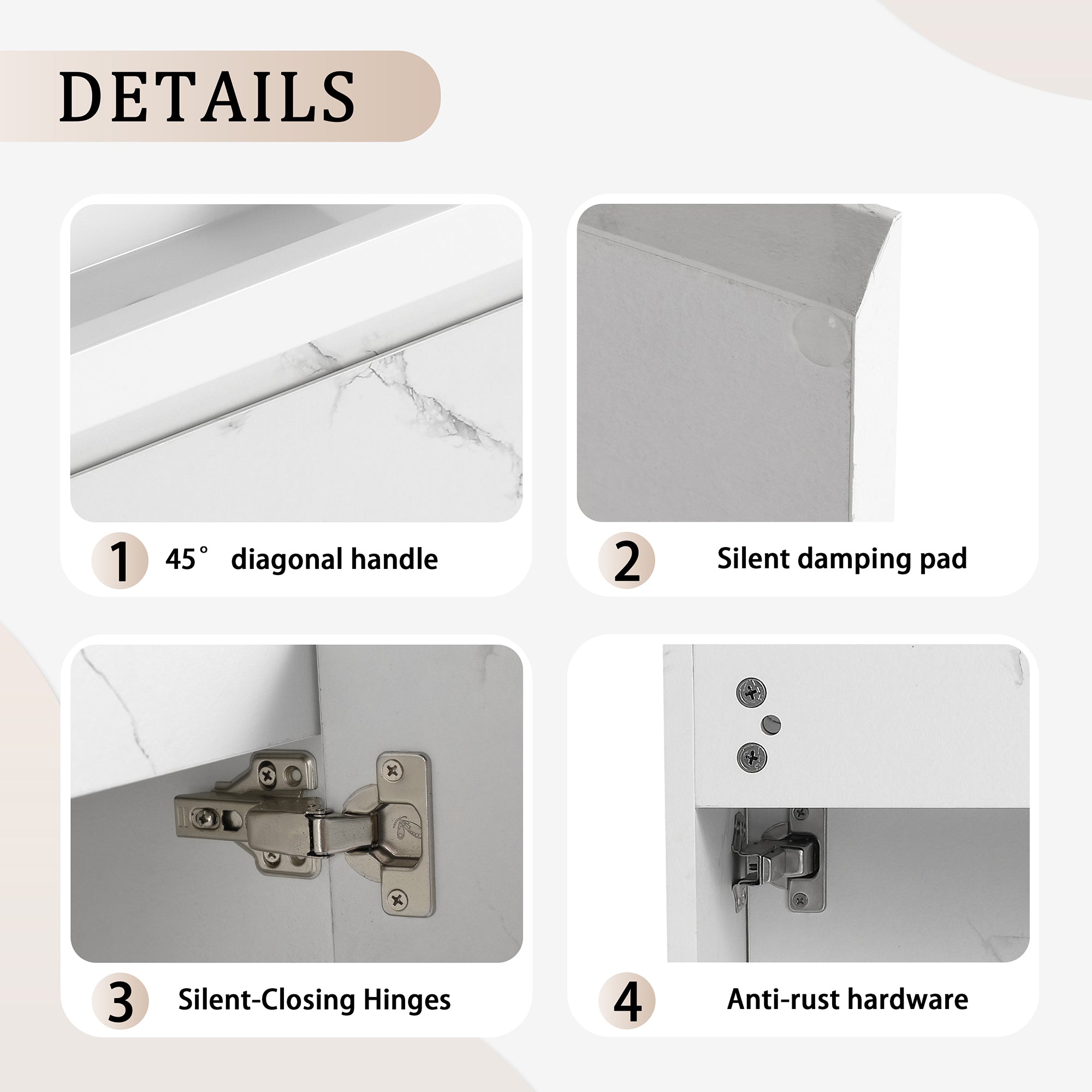 20 inch Wall-Mounted Bathroom Vanity Set  with Integrated Resin Sink