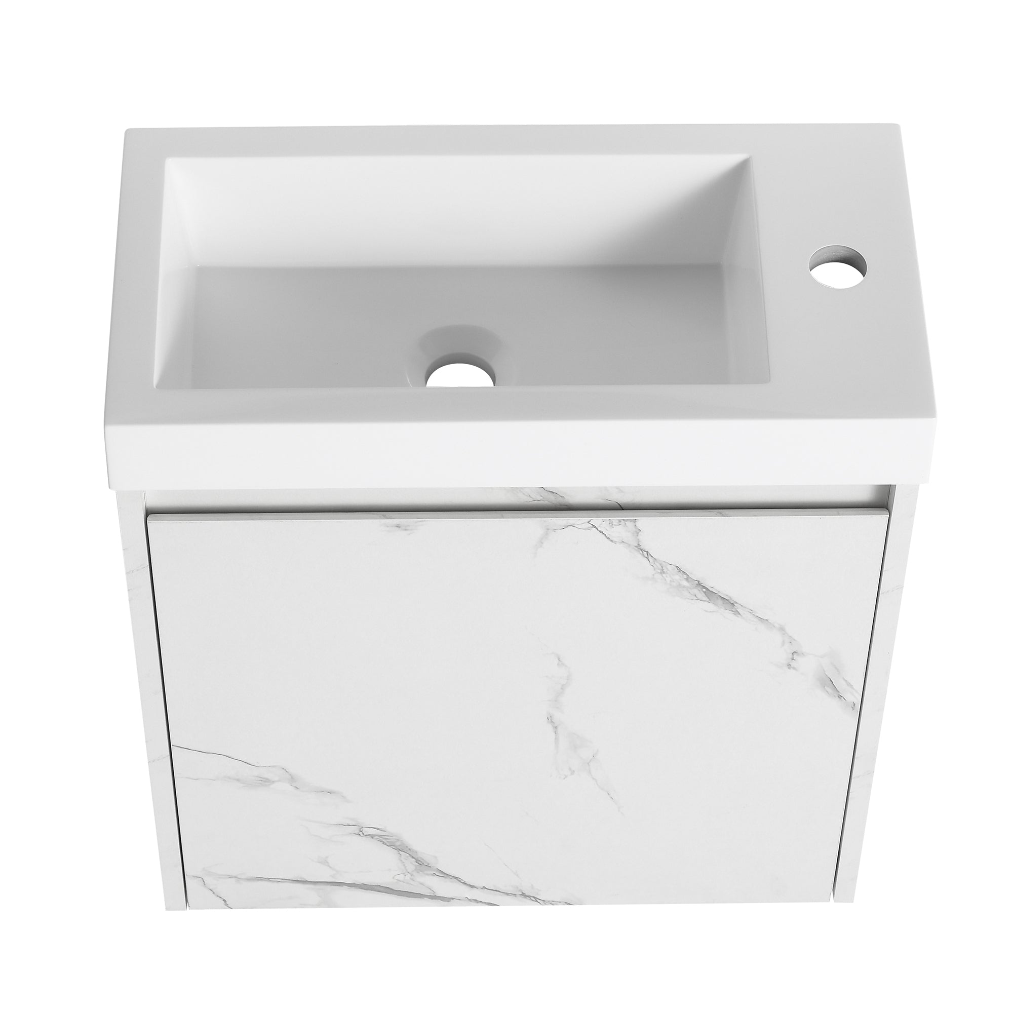 20 inch Wall-Mounted Bathroom Vanity Set  with Integrated Resin Sink