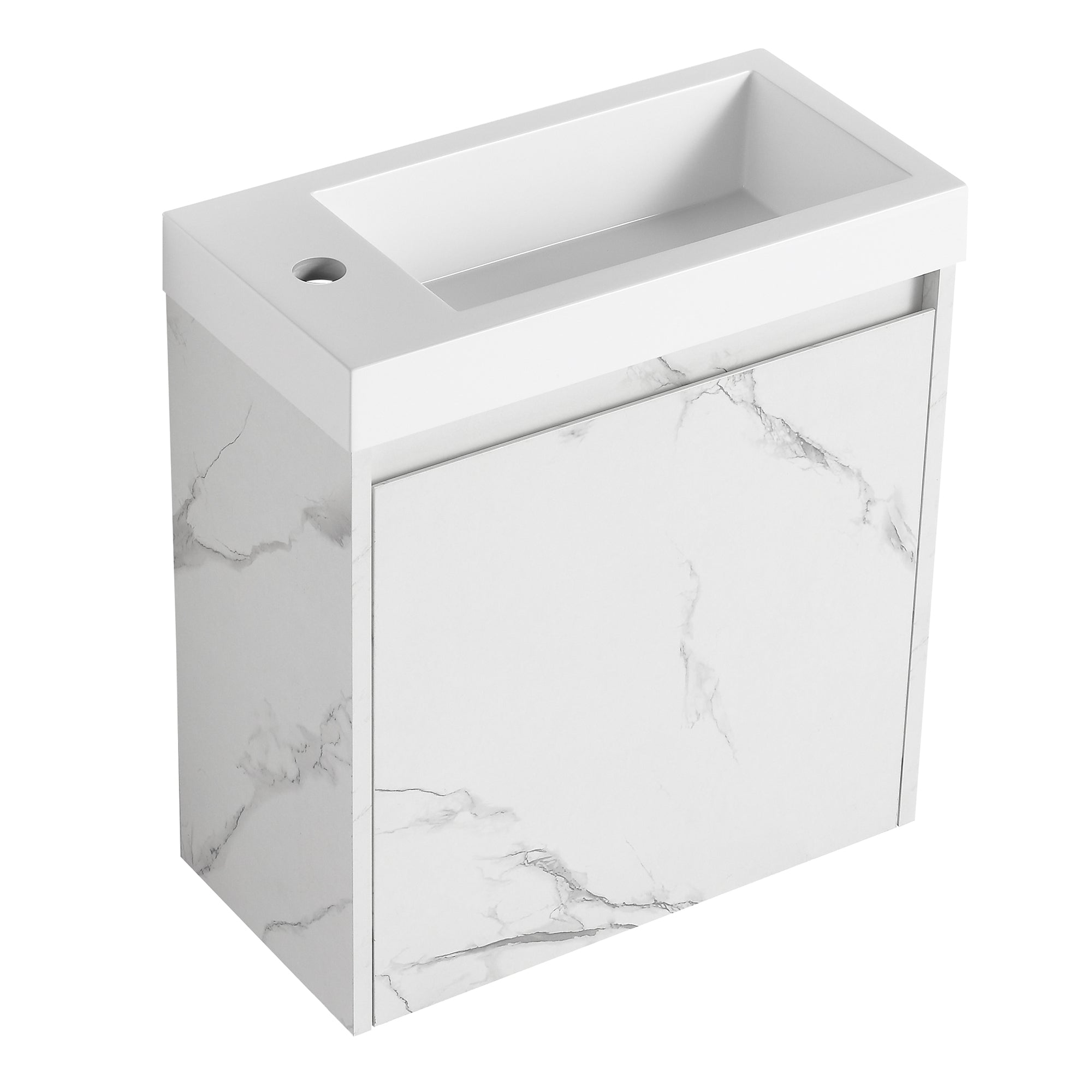 20 inch Wall-Mounted Bathroom Vanity Set  with Integrated Resin Sink