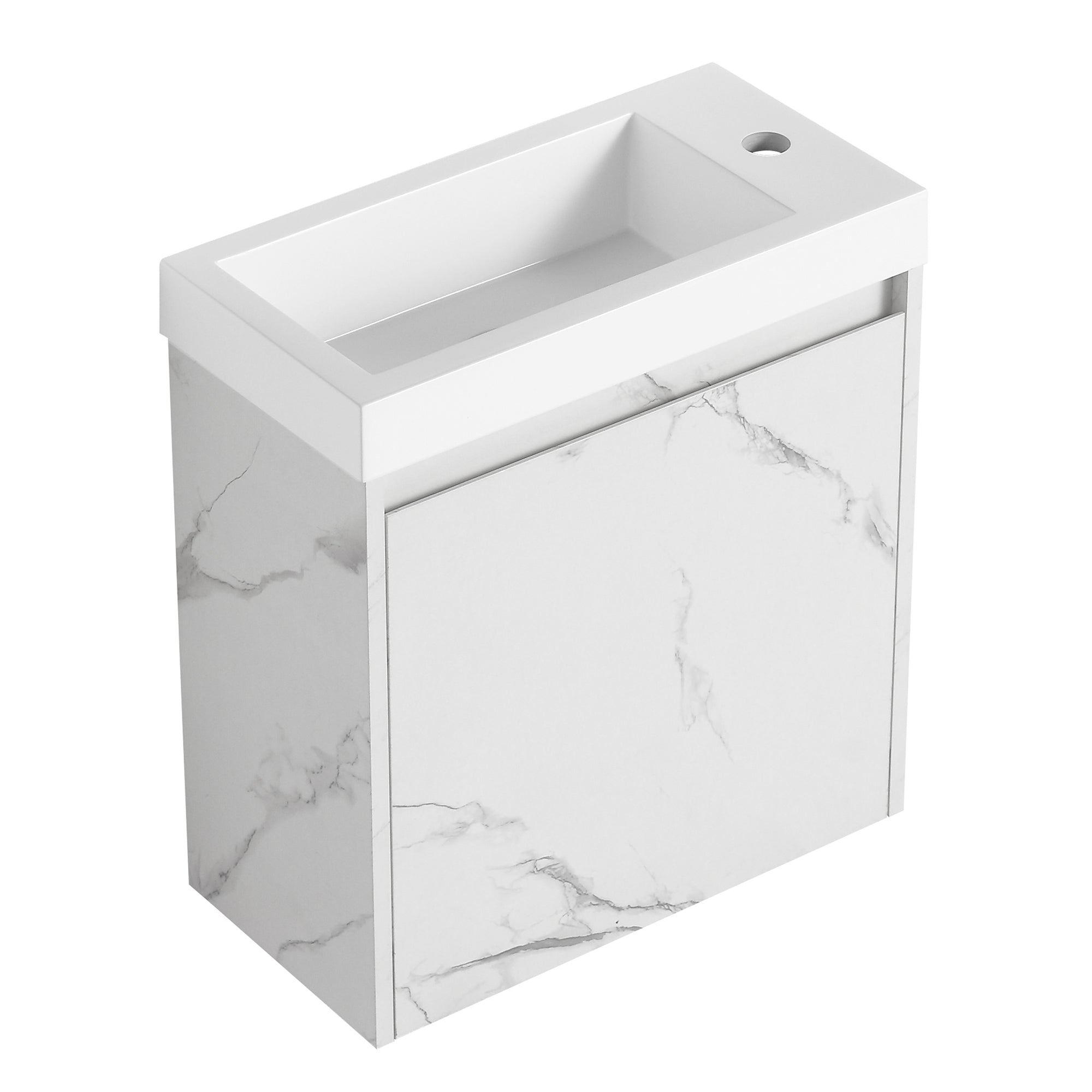 20 inch Wall-Mounted Bathroom Vanity Set  with Integrated Resin Sink