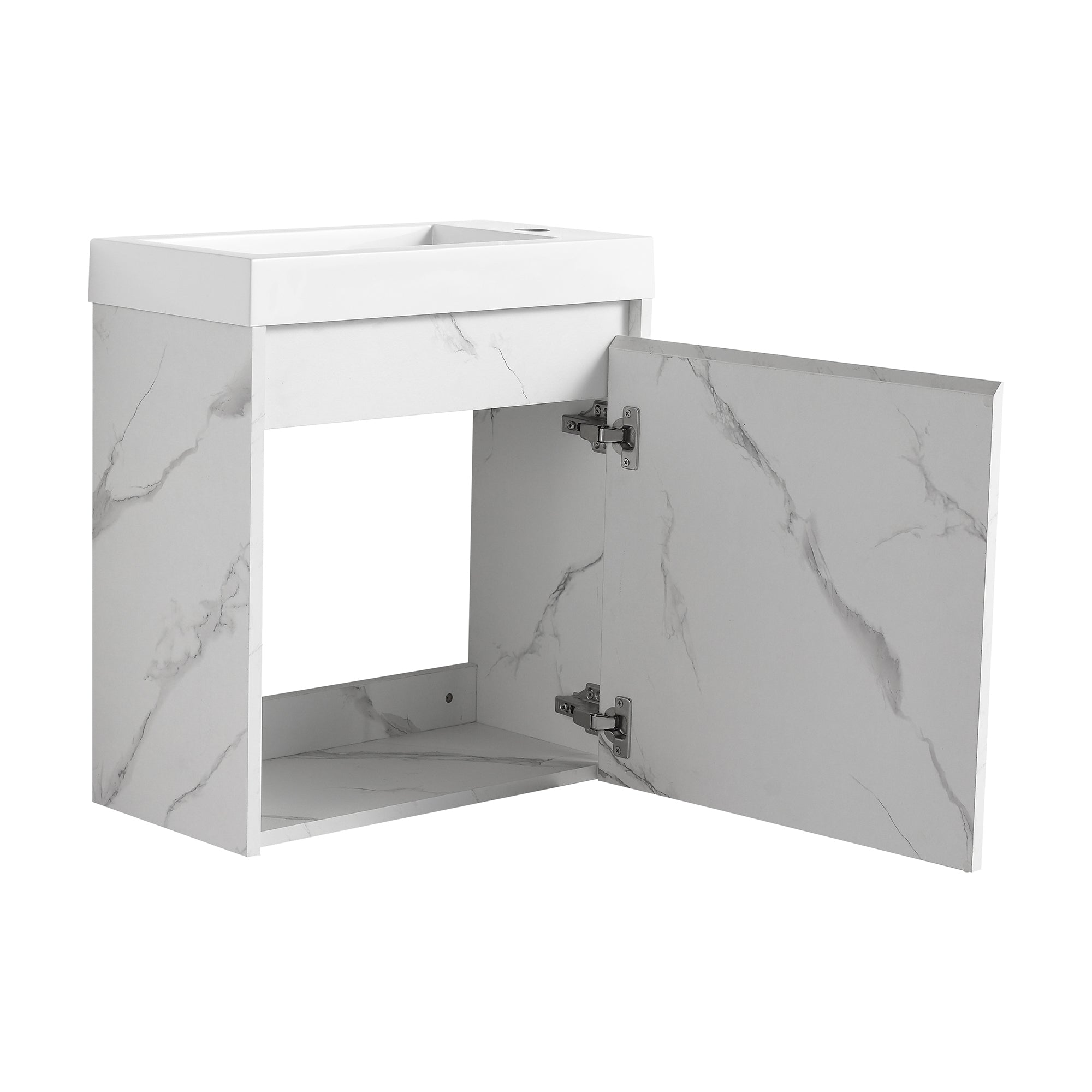 20 inch Wall-Mounted Bathroom Vanity Set  with Integrated Resin Sink