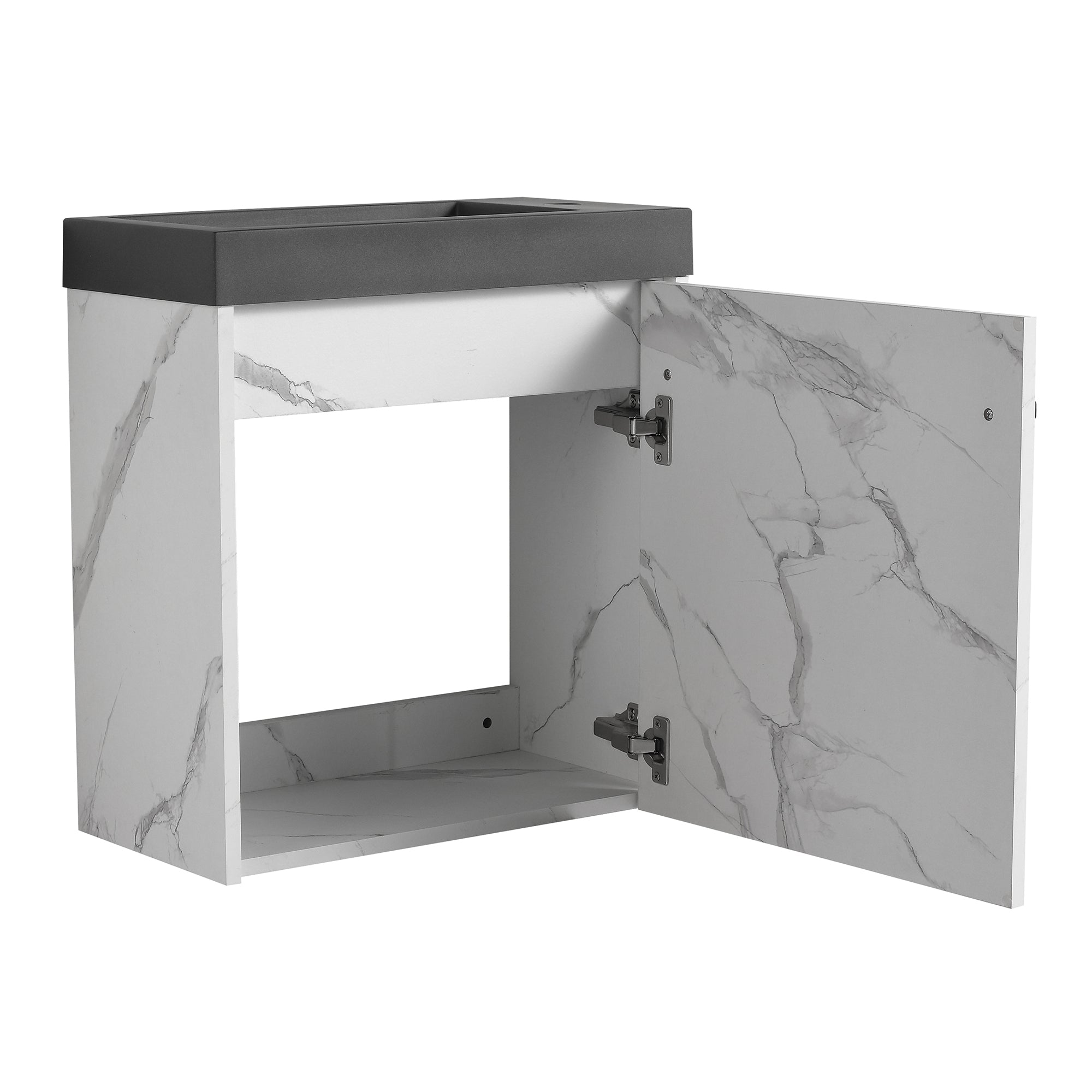 20 inch Wall-Mounted Bathroom Vanity Set  with Integrated Resin Sink