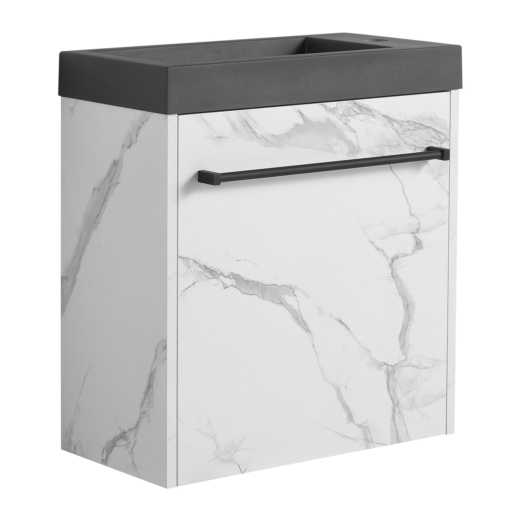 20 inch Wall-Mounted Bathroom Vanity Set  with Integrated Resin Sink