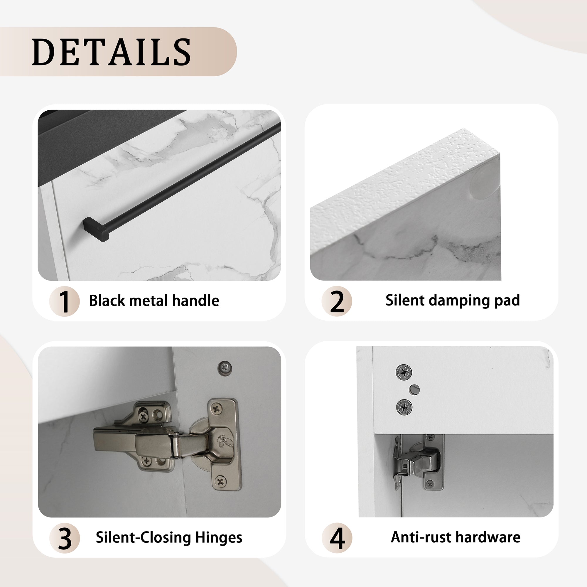 20 inch Wall-Mounted Bathroom Vanity Set  with Integrated Resin Sink