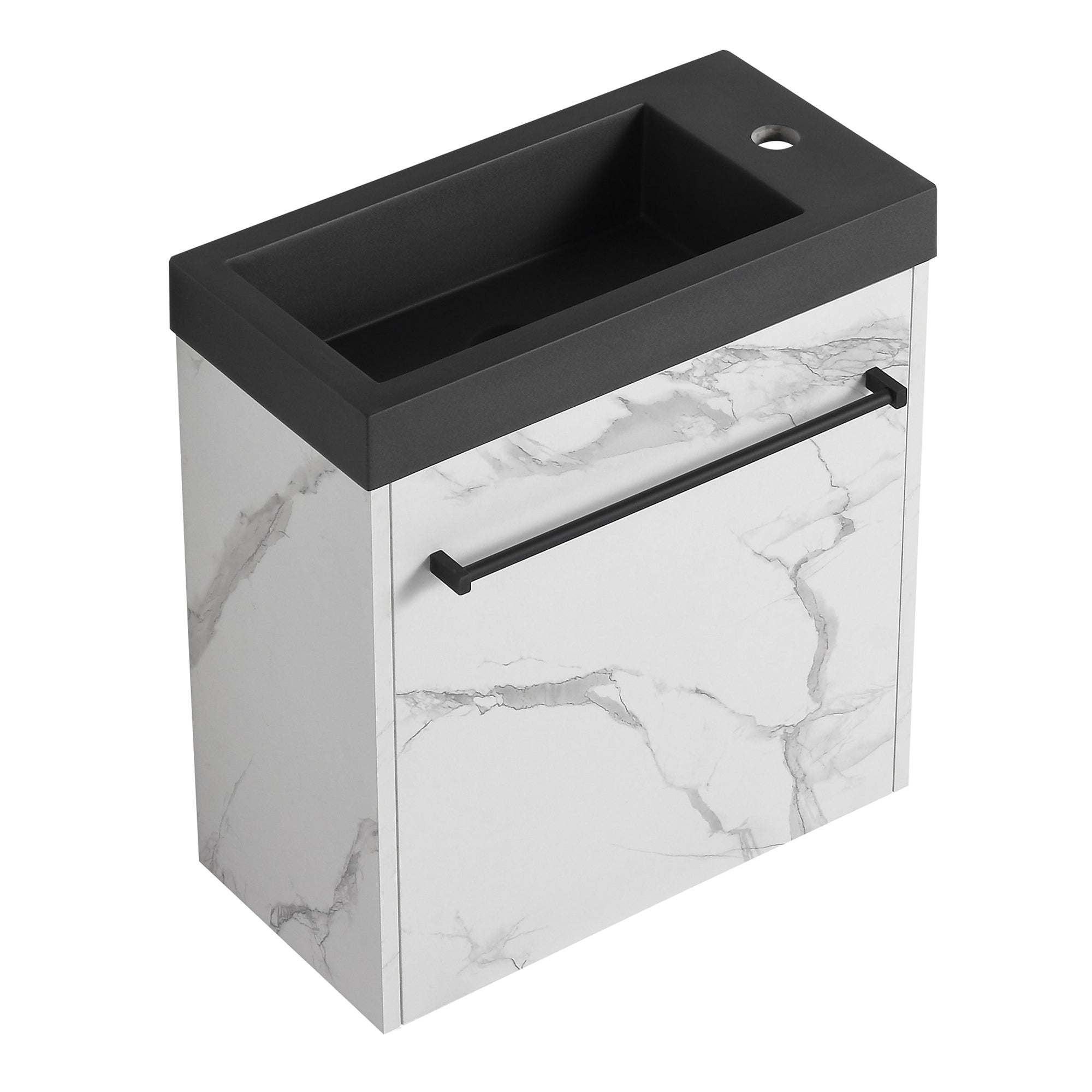 20 inch Wall-Mounted Bathroom Vanity Set  with Integrated Resin Sink