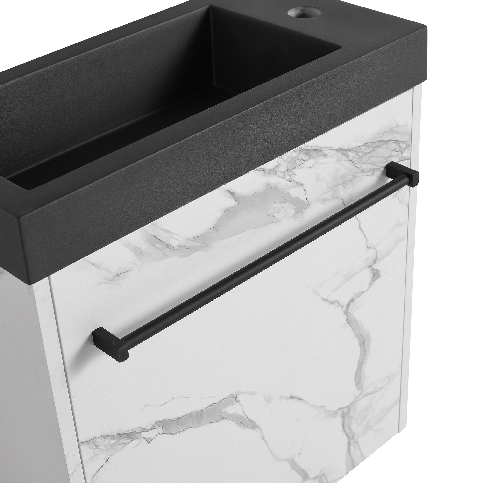 20 inch Wall-Mounted Bathroom Vanity Set  with Integrated Resin Sink