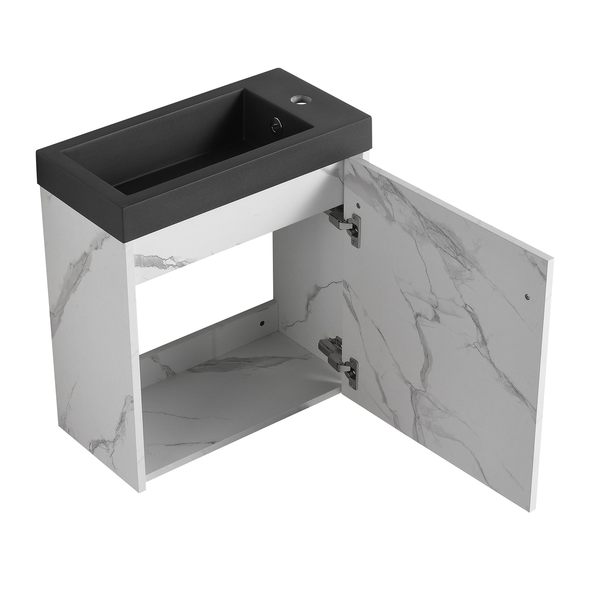 20 inch Wall-Mounted Bathroom Vanity Set  with Integrated Resin Sink